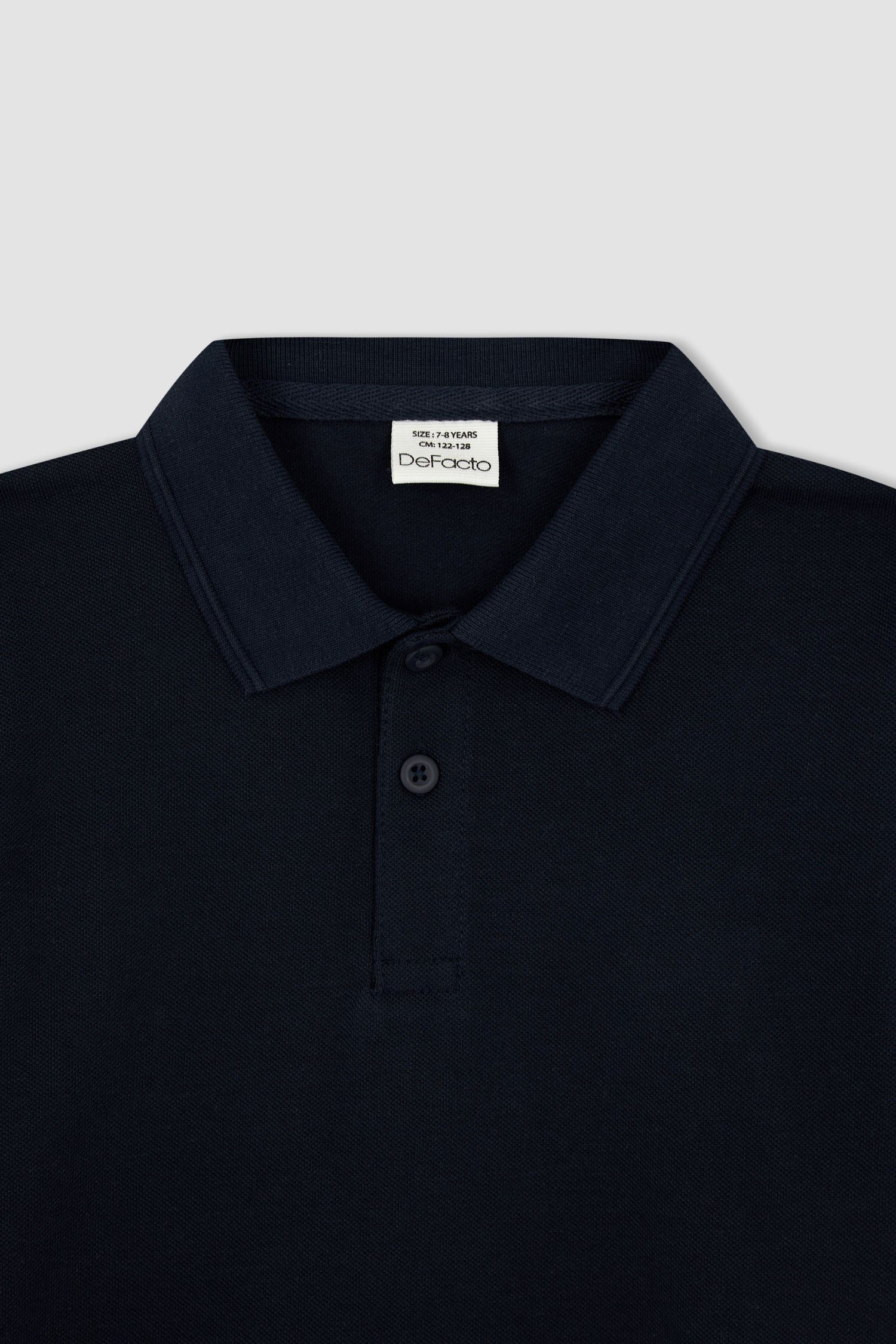DeFacto Langarm-Poloshirt Jungen Polo Marineblau T-Shirt FIT REGULAR