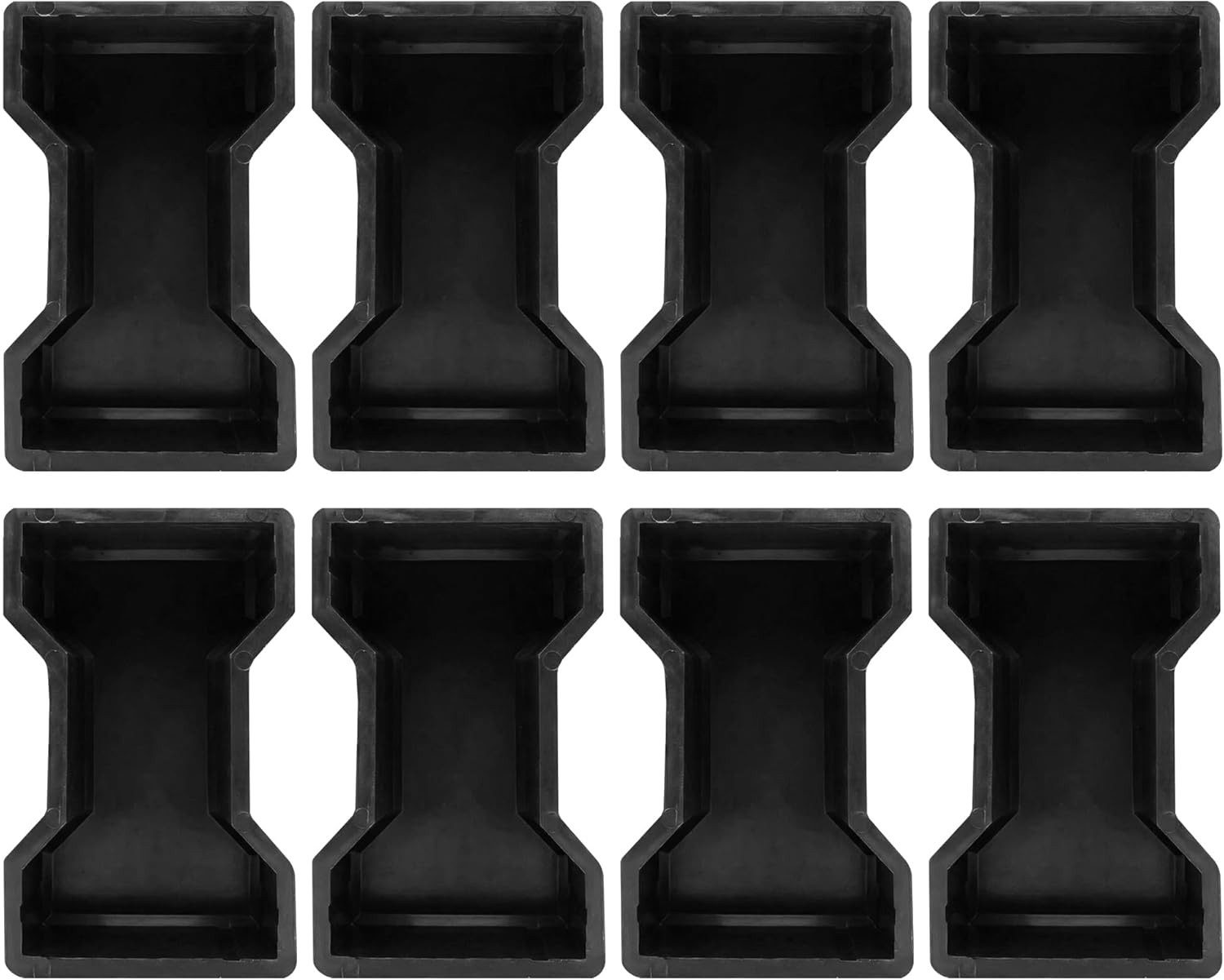 @tec Leichtbeton-Bauplatte Betonform Doppel-T Pflasterstein, (8-St), SCHALUNGSFORM Pflasterform Ziegelform Gehwegplatte Gießform Set