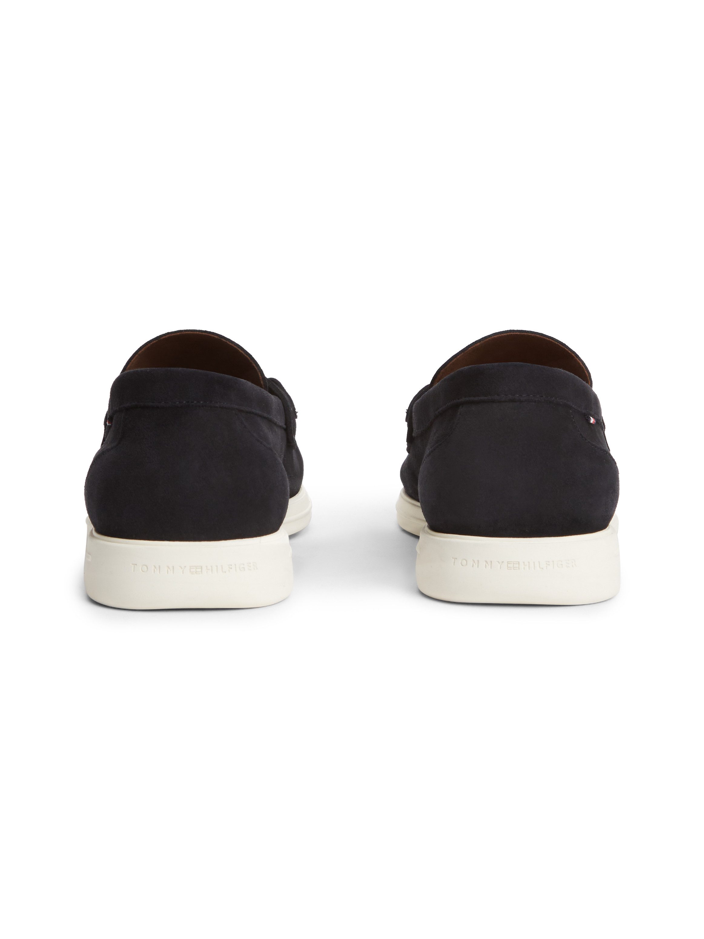 Tommy Hilfiger LIGHT SUEDE FLAG HARDWARE LOAFER Loafer Slipper, Schlupfschuh, mit modischem Zierriegel und Ziernähten