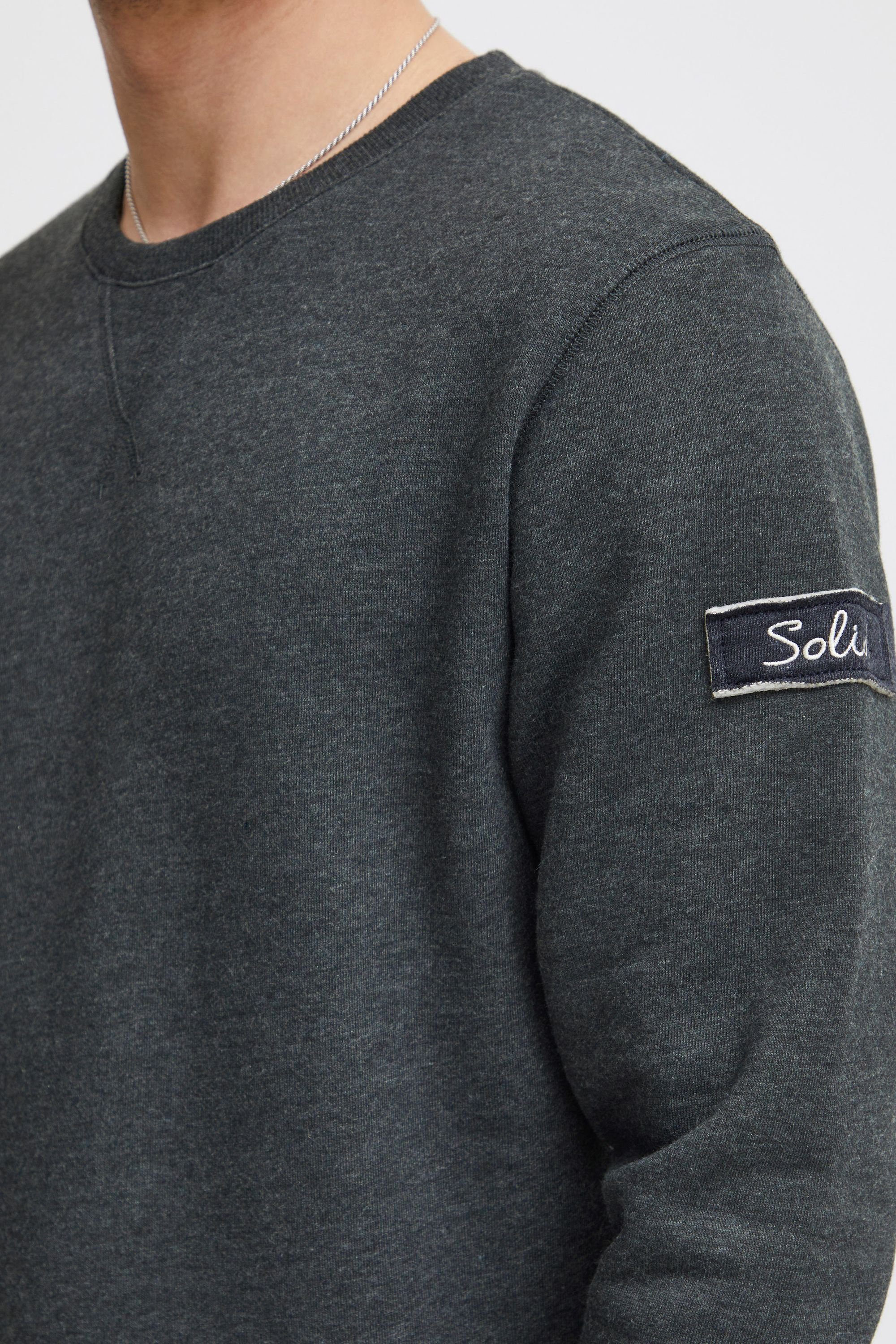 Dark Grey Sweatpullover SDTrip !Solid Fleece-Innenseite Sweatshirt (8288) Melange mit O-Neck