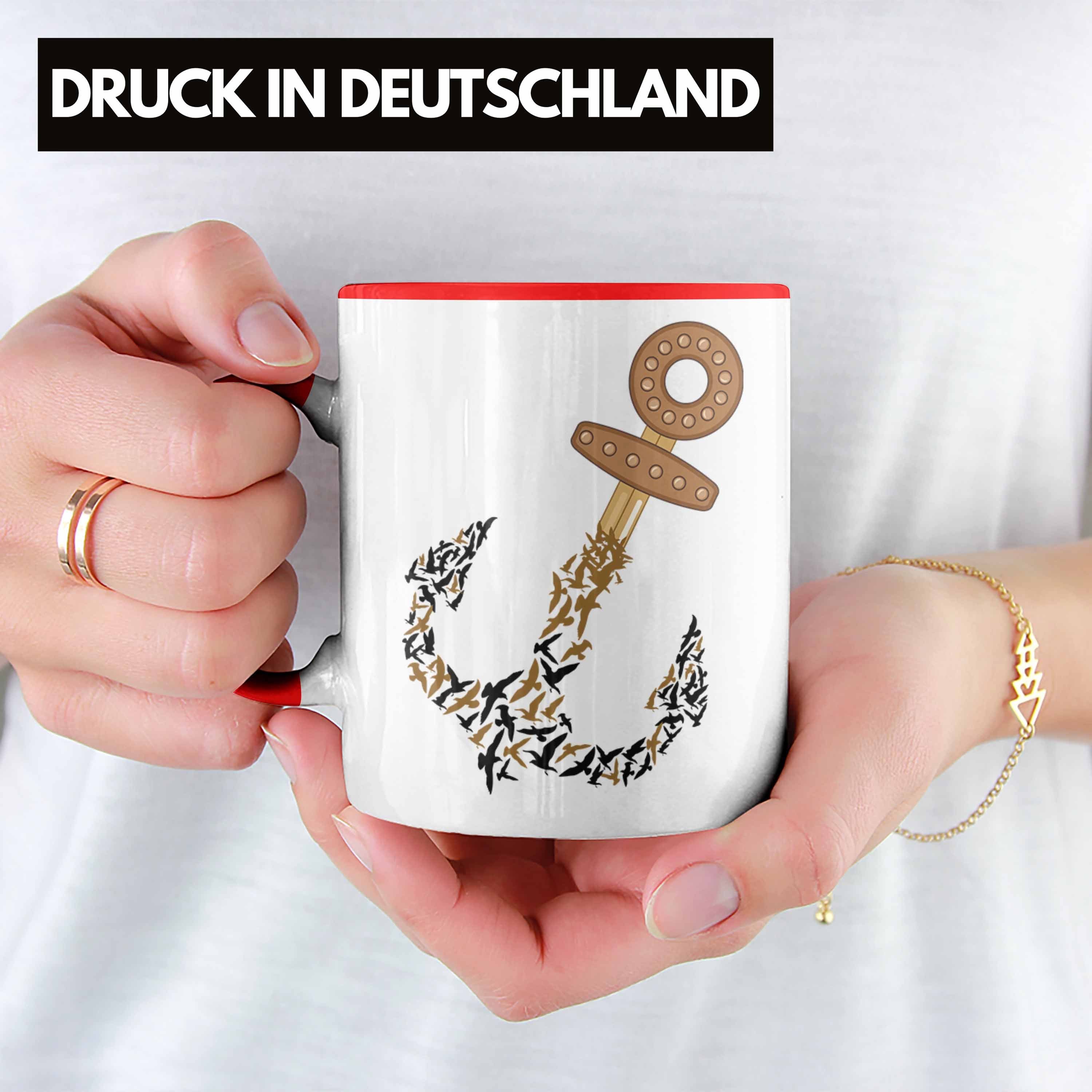 Inseln Nordsee Grafik Föhr Geschenk Trendation Tasse Rot Ostsee Deutsche Geschenkidee Meer Sylt Tasse Urlaub Trendation Norderney Anker -