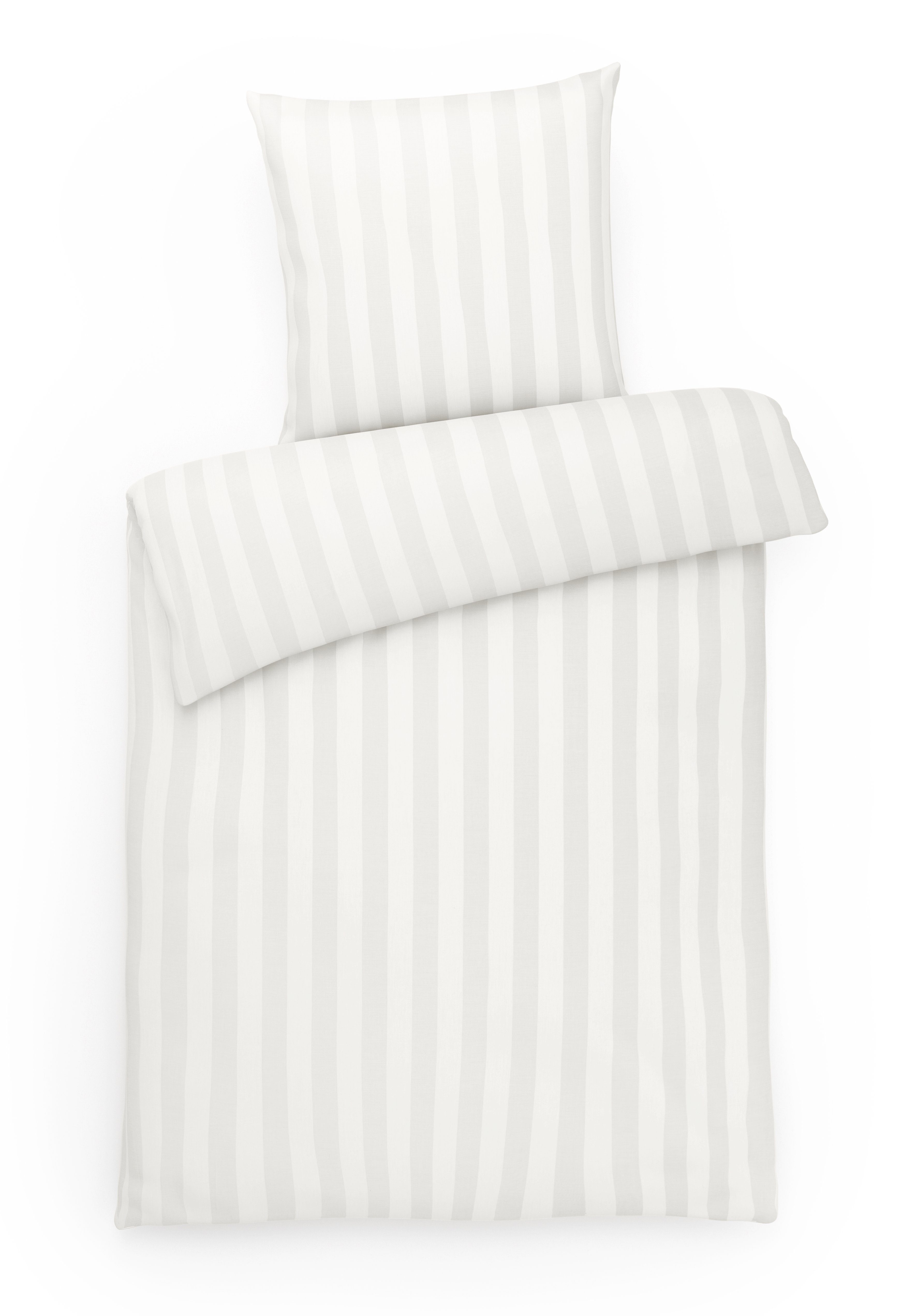 Bettwäsche Mako-Brokat Damast Bettwäsche gestreift Bettbezug Set MADE IN GERMANY, Carpe Sonno, Damast, 2 teilig, Damast Bettwäsche 135x200 Streifen Bettwäsche Silber