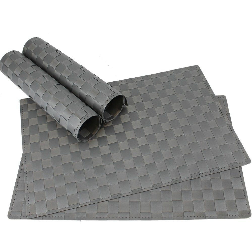 Platzset Tischset MODERN grau 4er Tischunterlage als Tischdeko