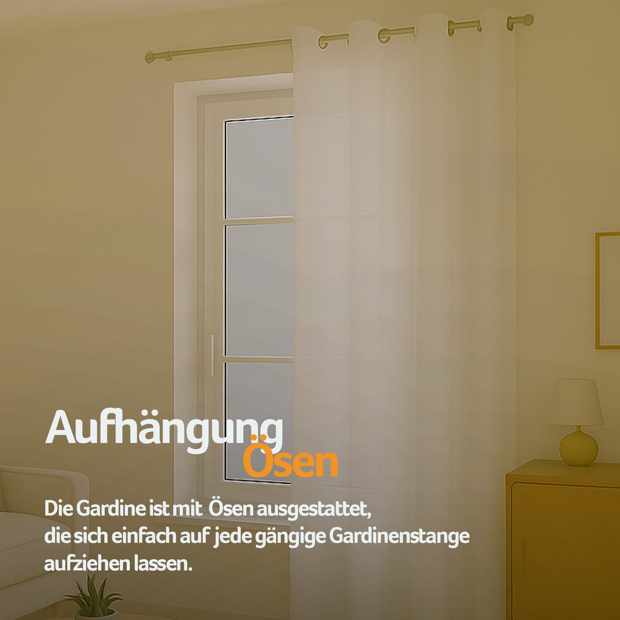 Bestlivings Vorhang „Ellen“ mit Ösen (1 St), Ösen, blickdicht, einfarbig, waschbar bei 30°C, bügelleicht, strapazierfähig, formstabil – Bild 3 von 5