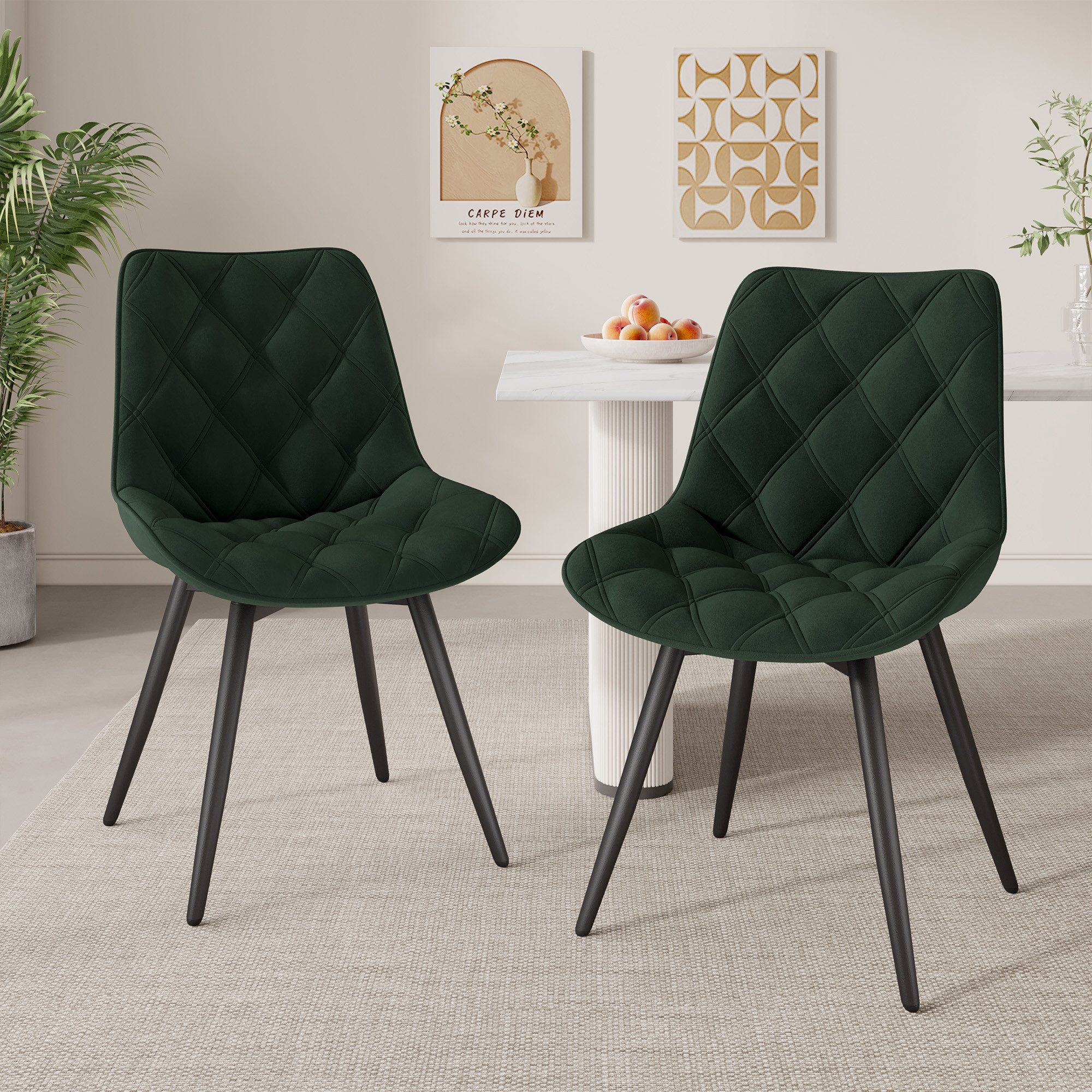 HawthyHome Esszimmerstuhl 2er-Set 360° Drehbar – Moderner Polsterstuhl für Wohnzimmer, Küche (2 St), 360° Drehbar