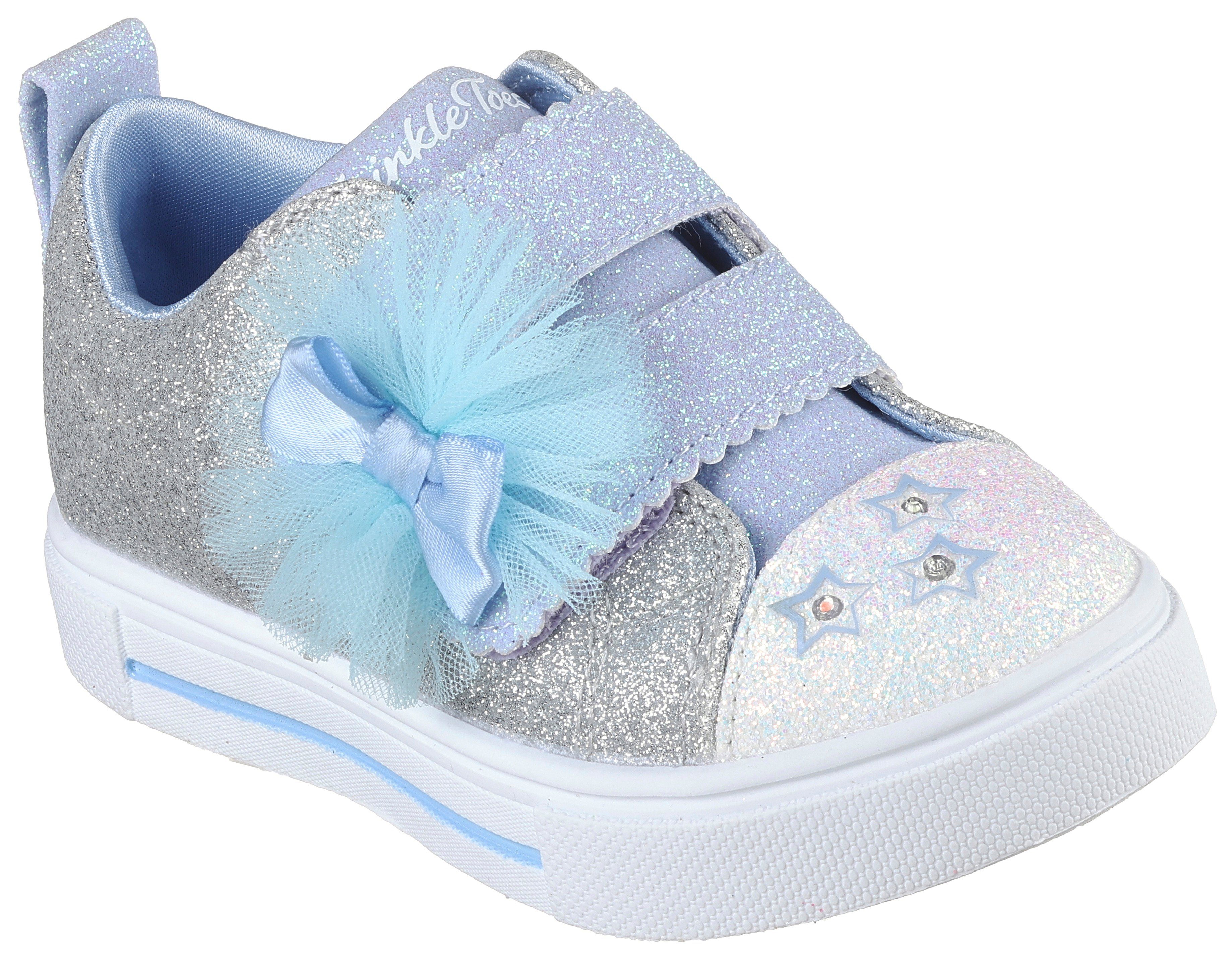 Skechers Kids TWINKLE SPARKS - GLITTER GEMS Lauflernschuh Klettschuh, Sneaker, Blinkschuh, Festtags Schuh mit süßer Schleife