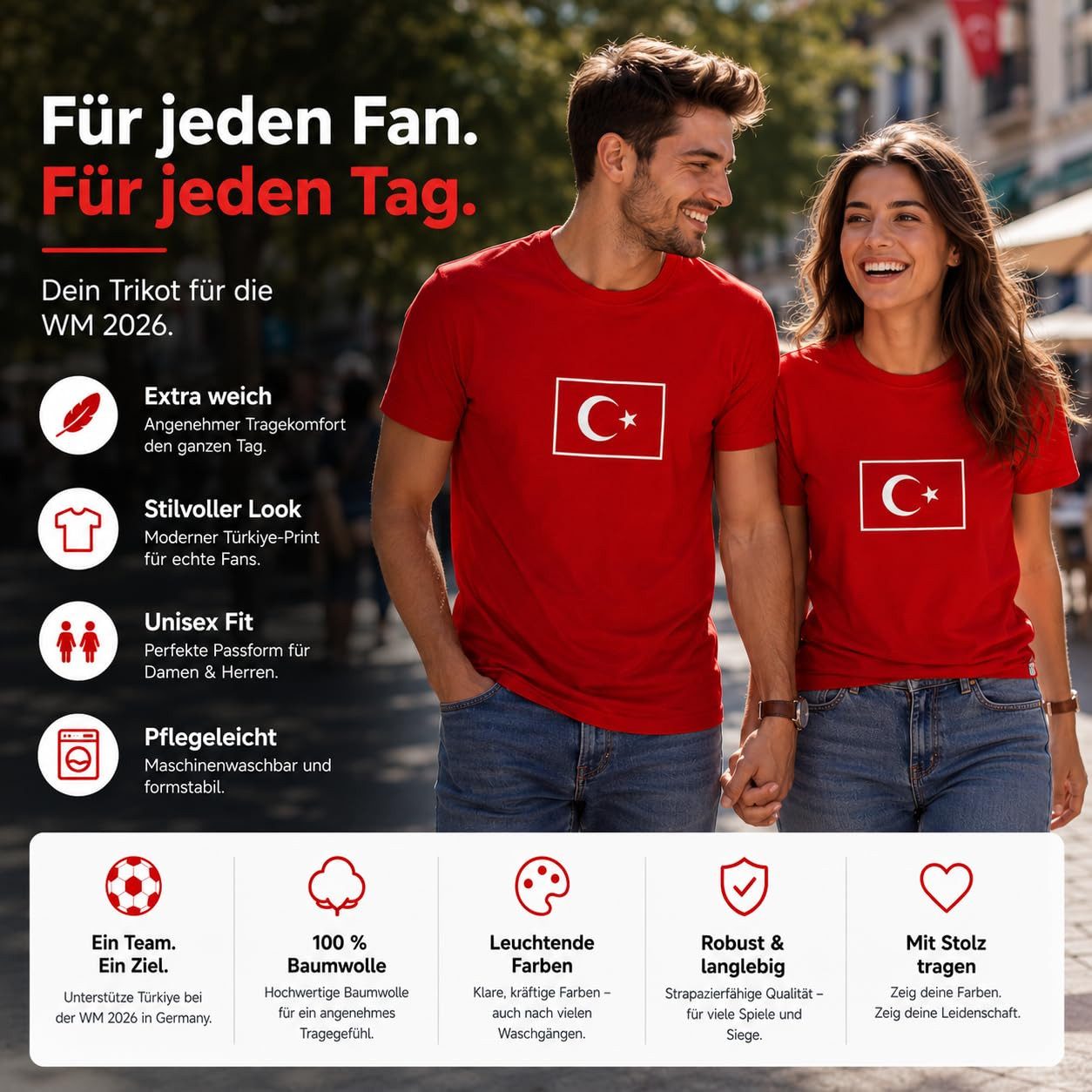 Outdoorn Fußballtrikot Türkei Fan T-Shirt WM 2026 – Fußball Weltmeisterschaft Türkiye Trikot