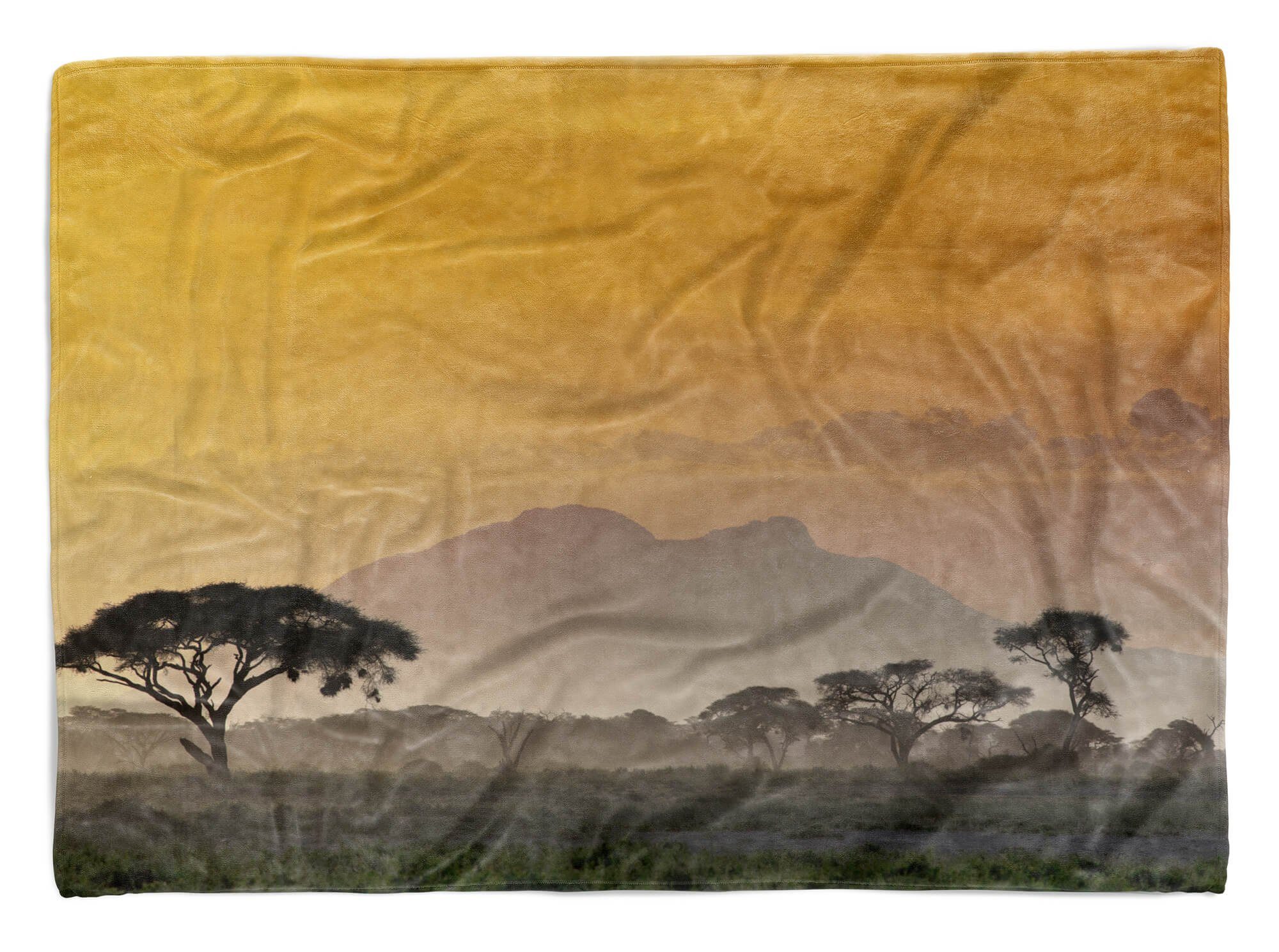 Sinus Art Handtücher Handtuch Strandhandtuch Saunatuch Kuscheldecke mit Fotomotiv Afrika Berg Kilimandscharo, Baumwolle-Polyester-Mix (1-St), Handtuch | Saunahandtücher