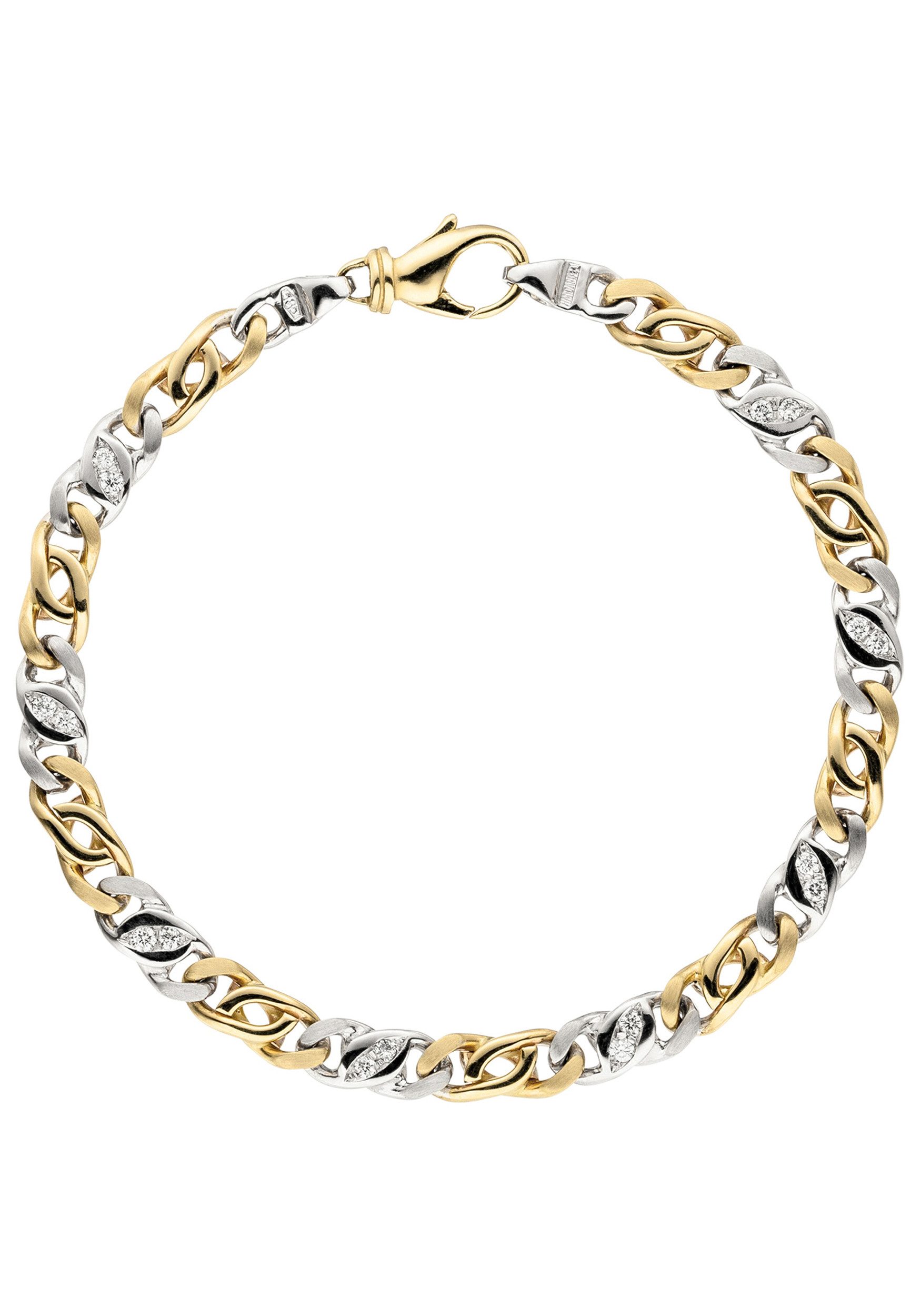 JOBO Goldarmband Diamantarmband Bicolor, 585 Gold mit 16 Diamanten günstig online kaufen