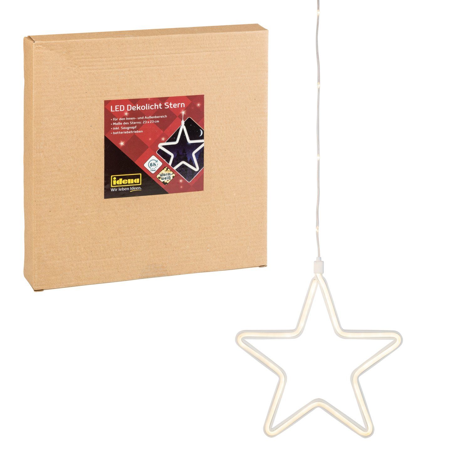 Idena LED Stern Idena 30199 - LED Deko Licht in Warmweiß, Deko-Leuchtstern günstig online kaufen