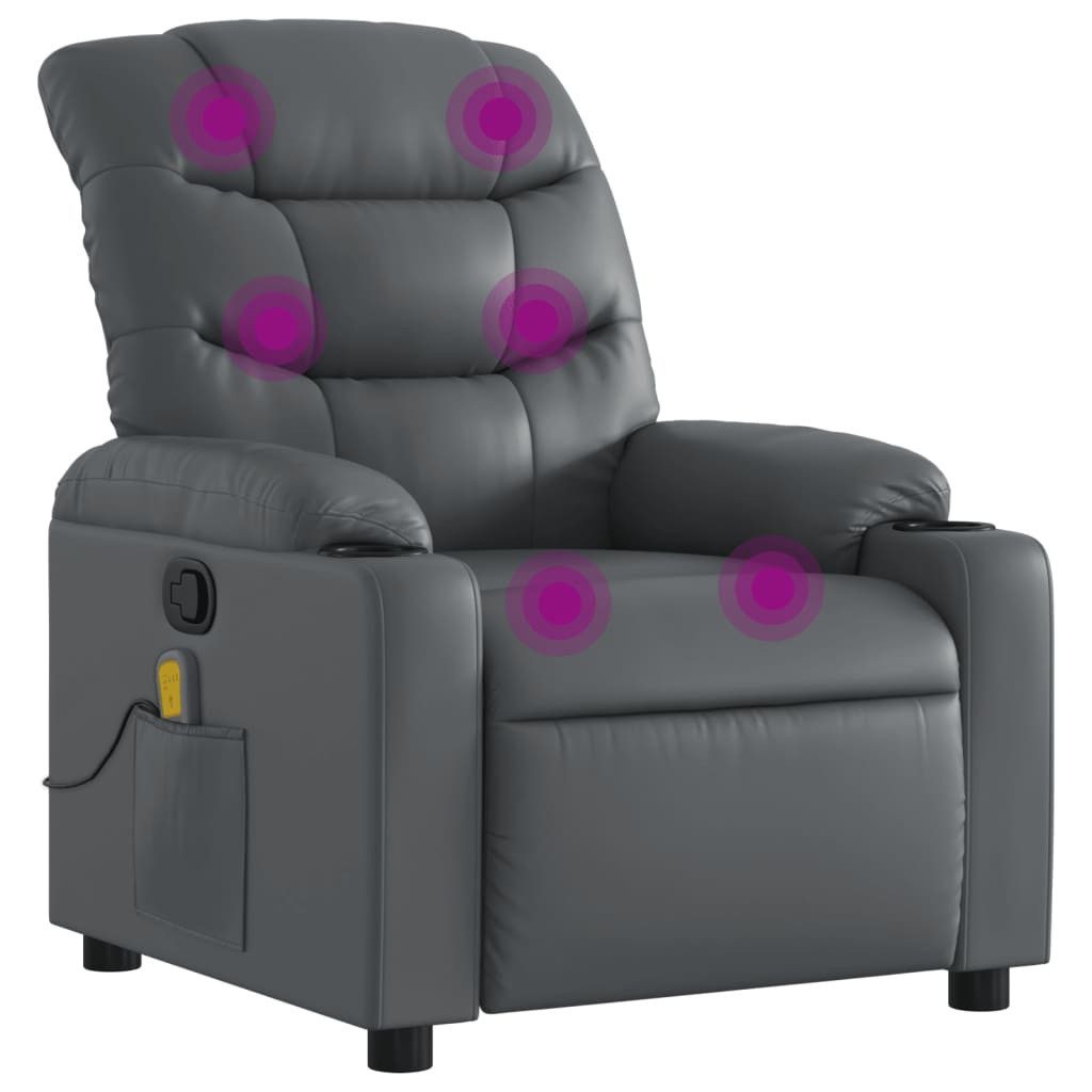 vidaXL Sessel Massagesessel Grau Kunstleder (1-St) günstig online kaufen