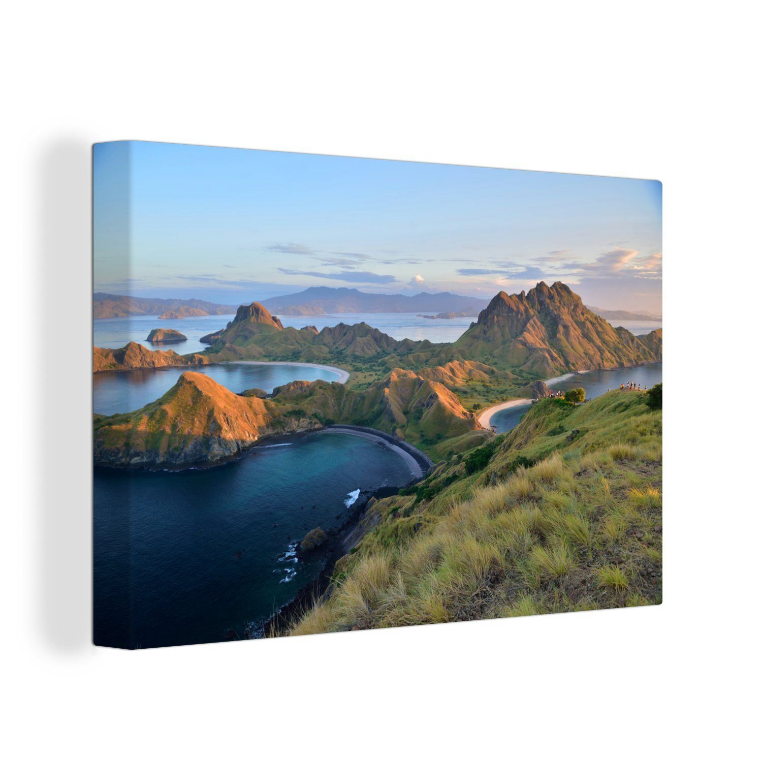 OneMillionCanvasses® Leinwandbild Komodo-Nationalpark mit dem Komodowaran, (1 St), Wandbild Leinwandbilder, Aufhängefertig, Wanddeko, 30x20 cm
