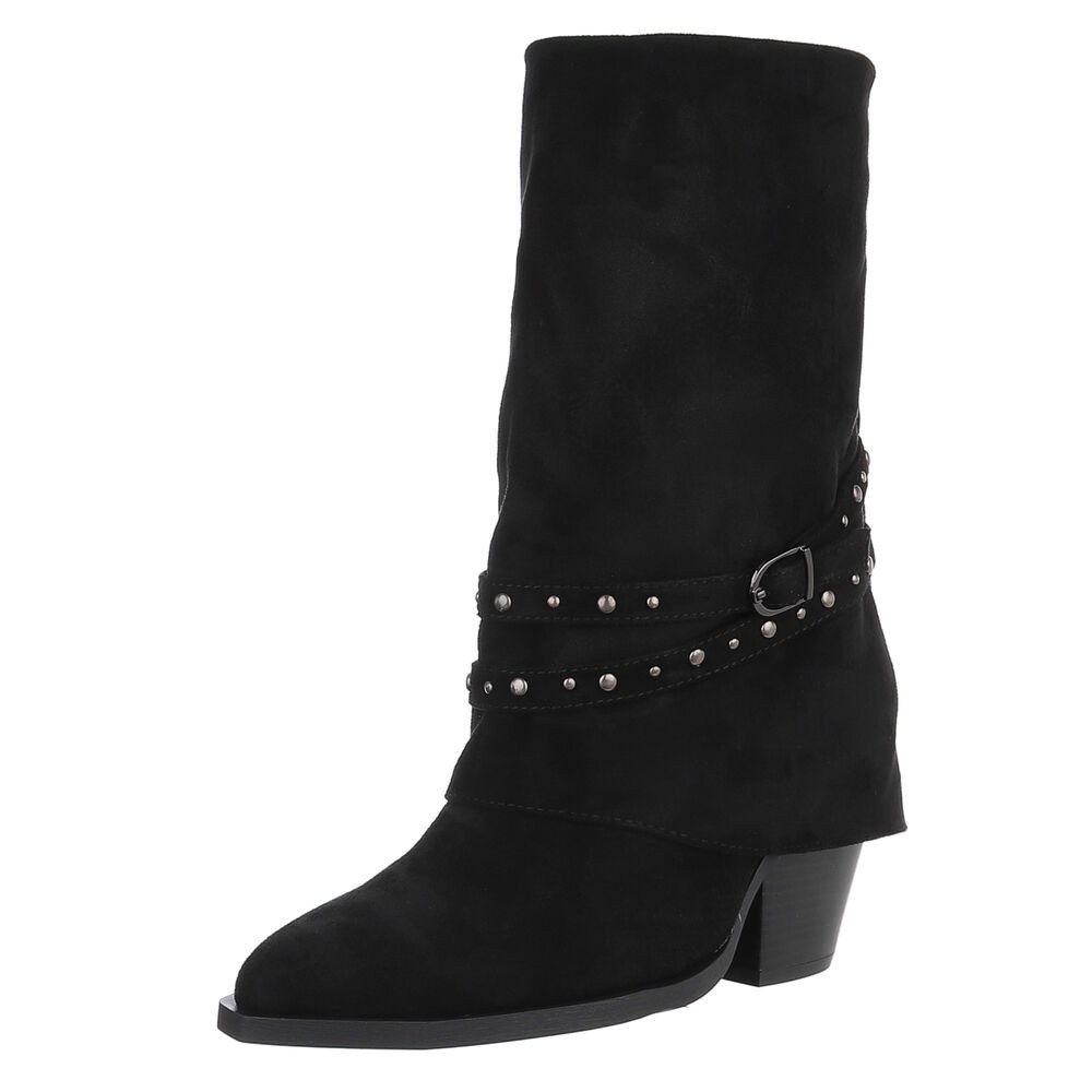 Ital-Design Damen Stiefel mit Nieten und Riemen für Freizeit und Alltag Wes günstig online kaufen