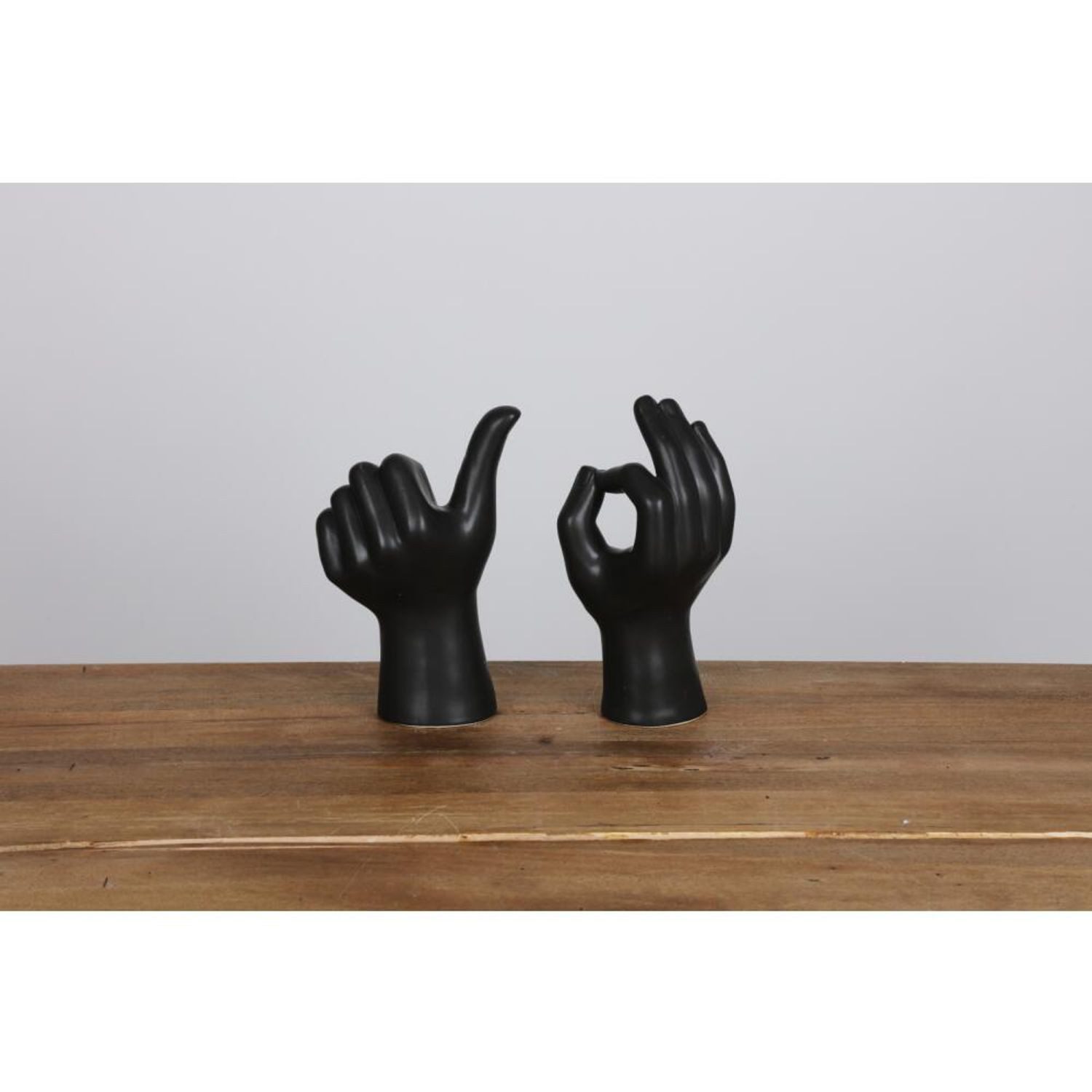 Dekofigur BURI Figuren Hand Weiß Schwarz Keramik Dekoration Haushalt Regal Tisch