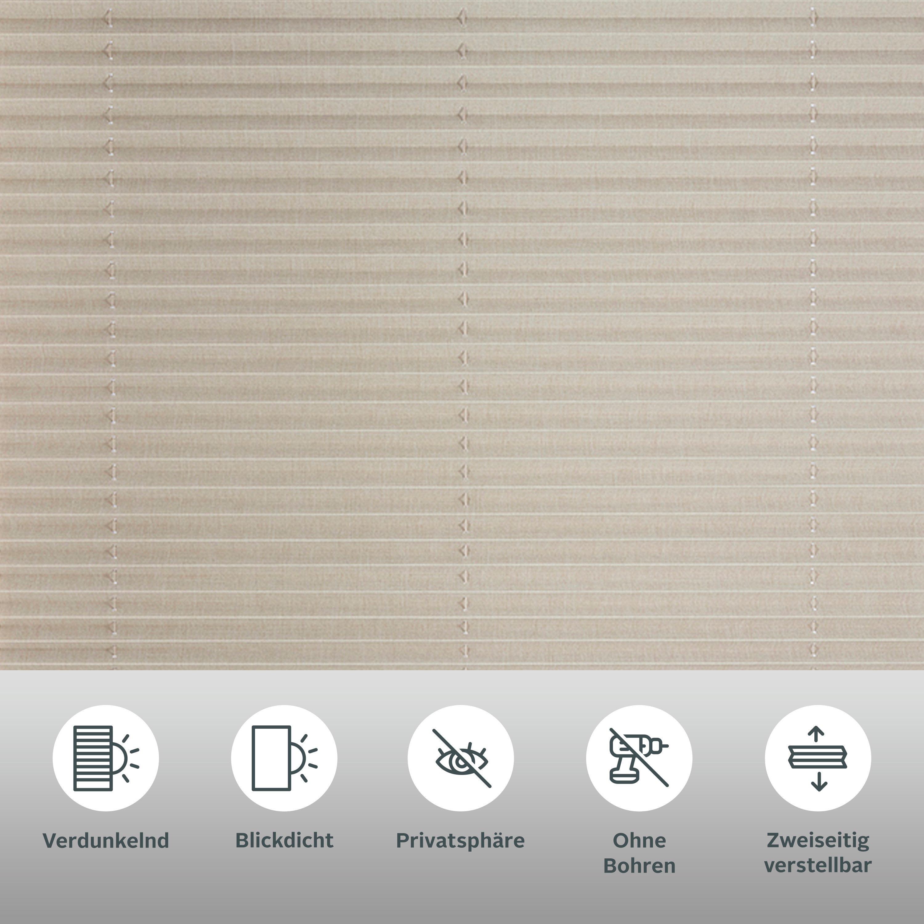 OTTO home Plissee Willa, verdunkelnd, ohne Bohren, verspannt, Klemmfix, NEUHEIT in Leinenoptik