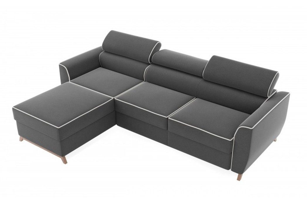 Textil Couch L-Form Design Ecksofa in Polster Europe Ecksofa Stoff Eck Grau, Made JVmoebel Modern