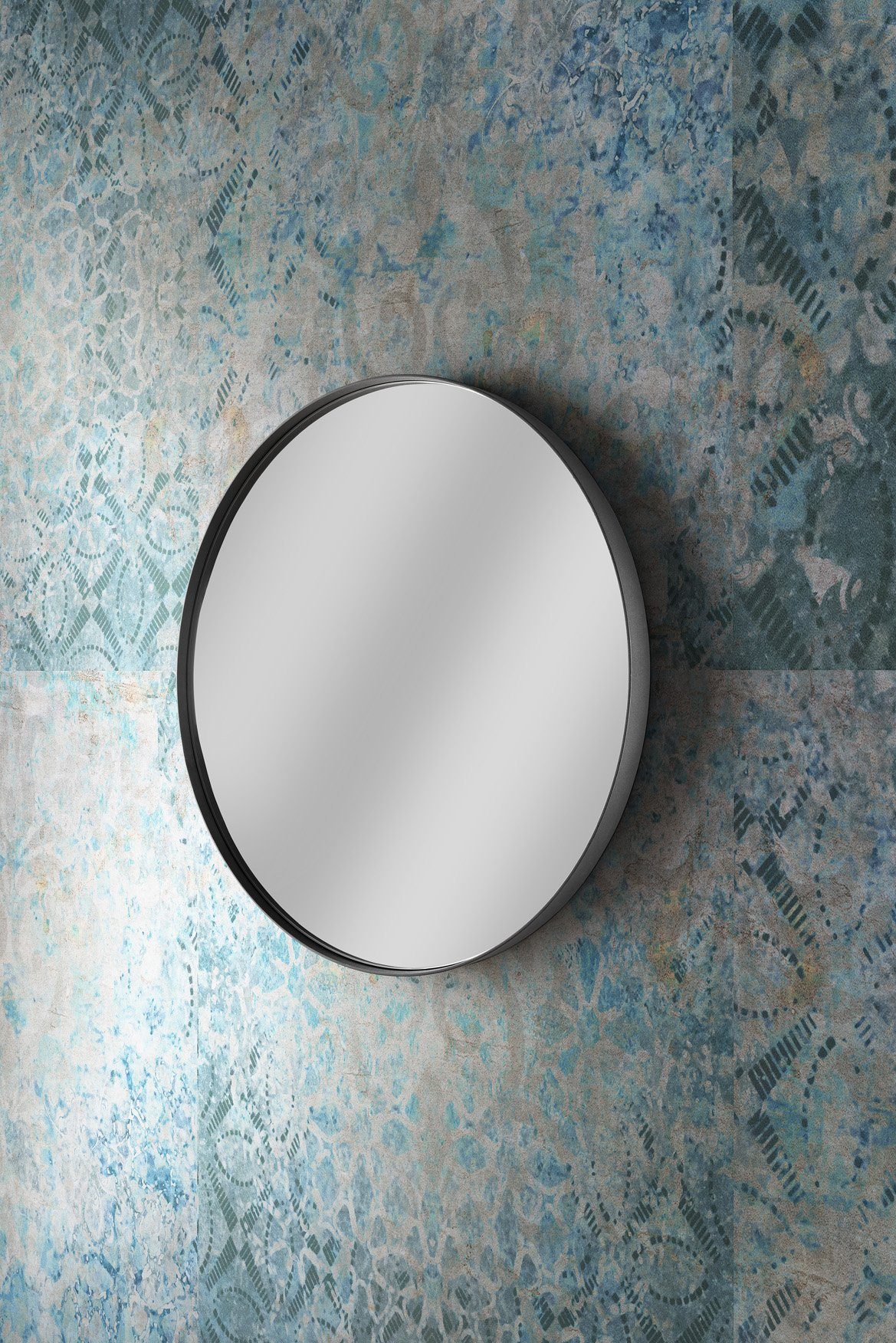 ca. Stahl rund Spiegel Wandspiegel mm, XL, 90 schwarz ROUND More2Home matt 3 cm
