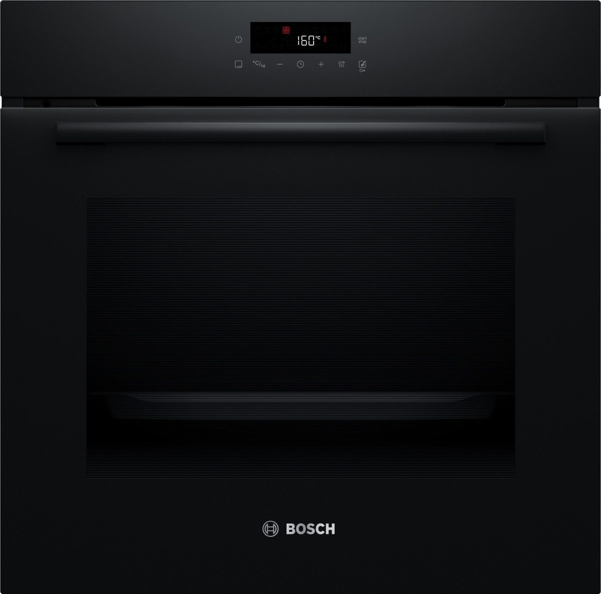BOSCH Induktions Herd-Set Pyrolyse Backofen Schwarz Autark mit Kochfeld Induktion, Pyrolyse-Selbstreinigung, Pyrolyse + Hydrolyse