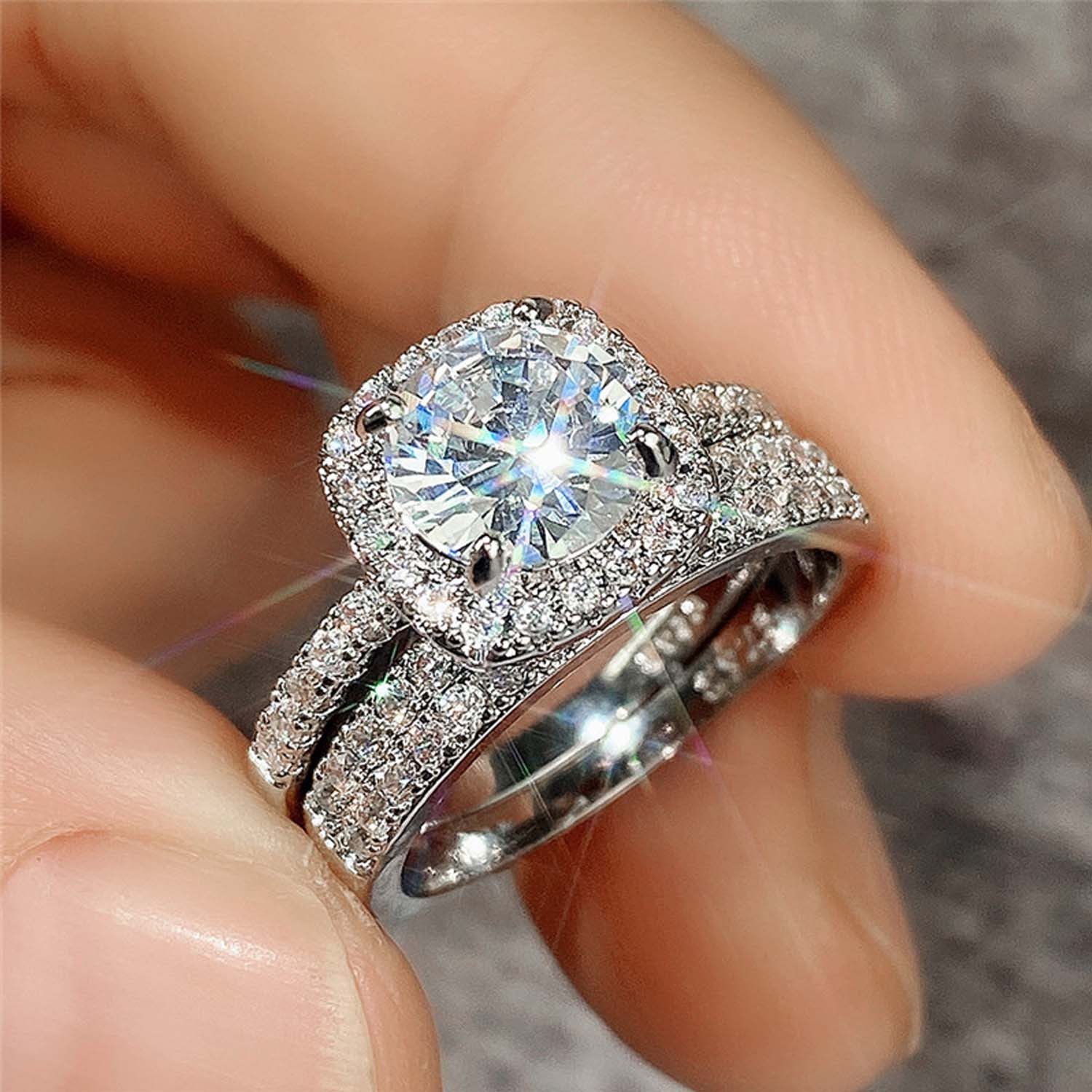 Innolea Fingerring Pavé-Zirkonia-Paarringe – modische Hochzeitsringe