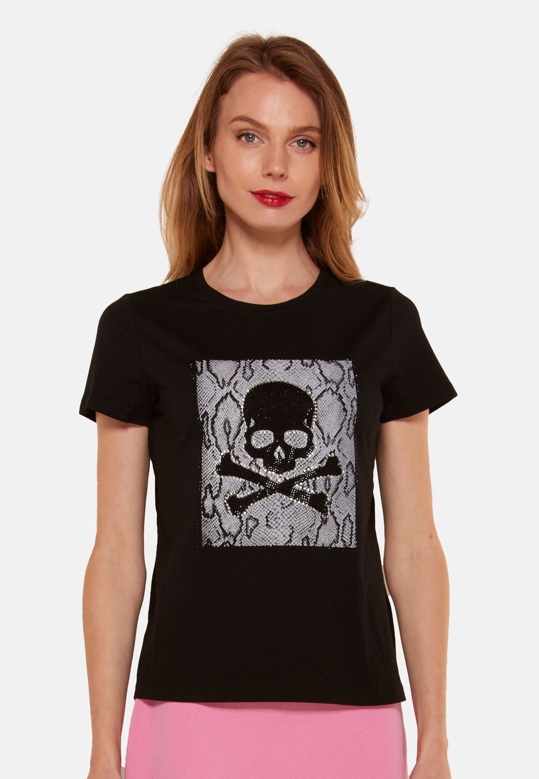 Tooche Print-Shirt T-shirt Totenkopf BLACK