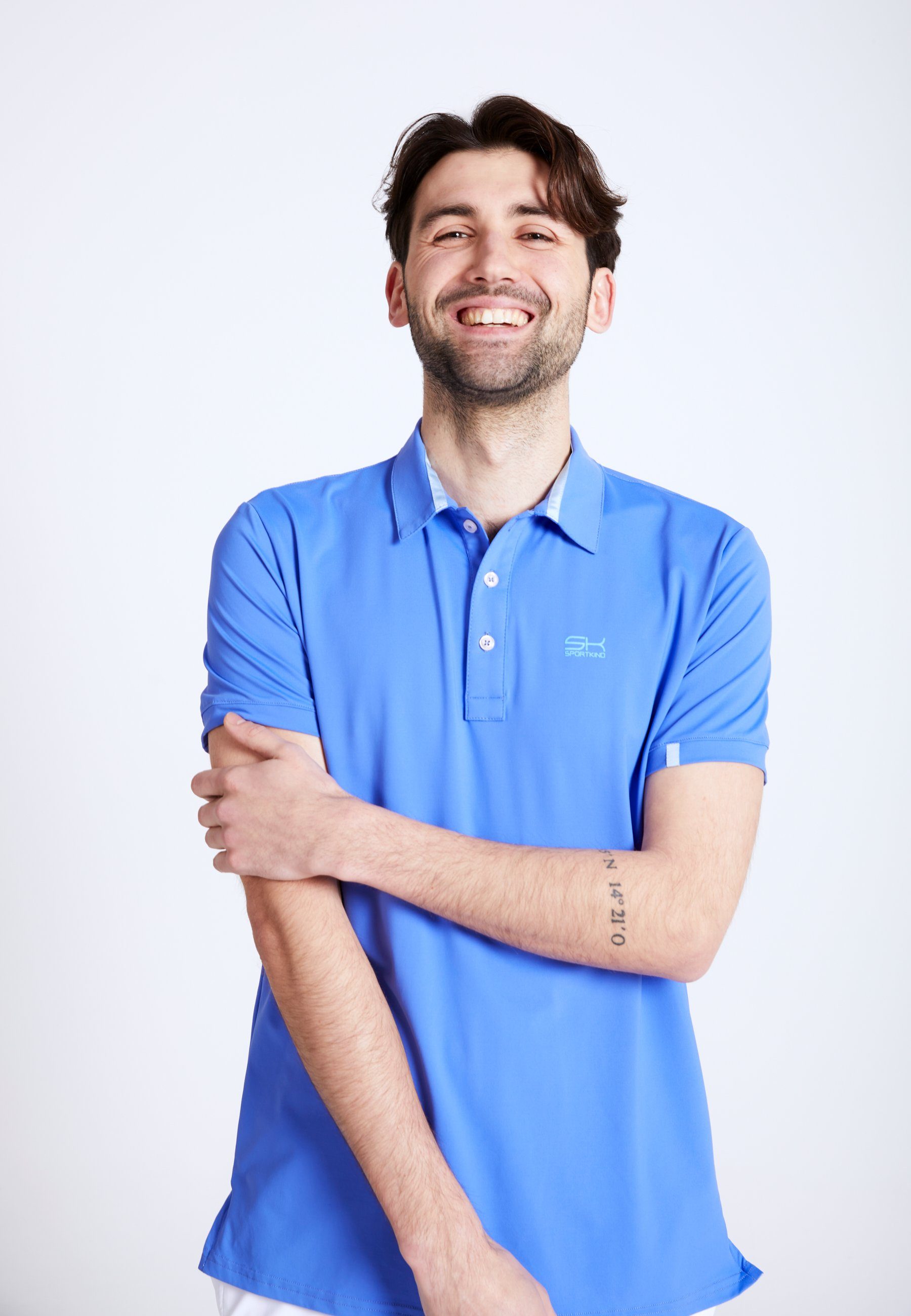 SPORTKIND Funktionsshirt Golf Polo Shirt Kurzarm Jungen & Herren kornblumen blau