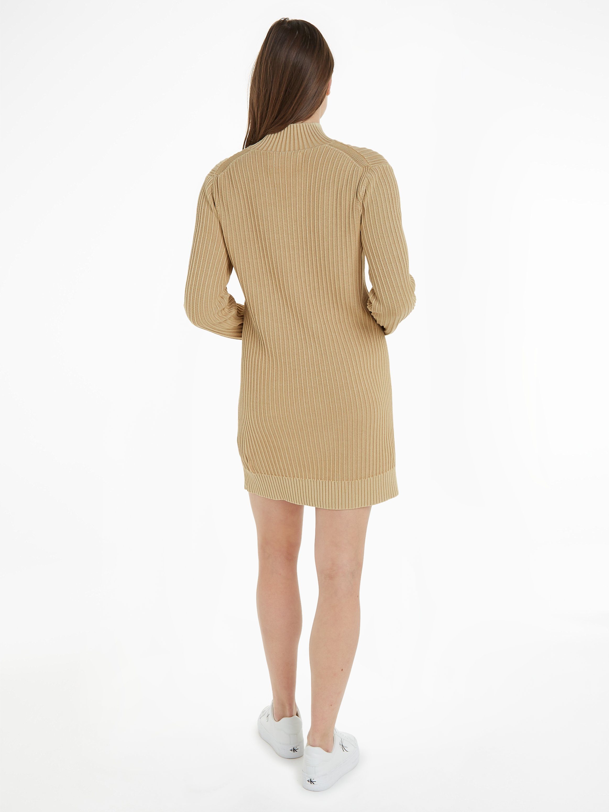 Warm Sand WASHED Jeans Strickkleid DRESS MONOLOGO Klein Calvin SWEATER