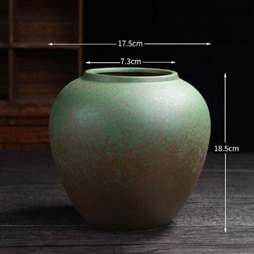 RAIKOU Dekovase Dekorative Blumenvase Elegante Tischdeko Keramikvase (aus Keramik), 100% Handgefertigt