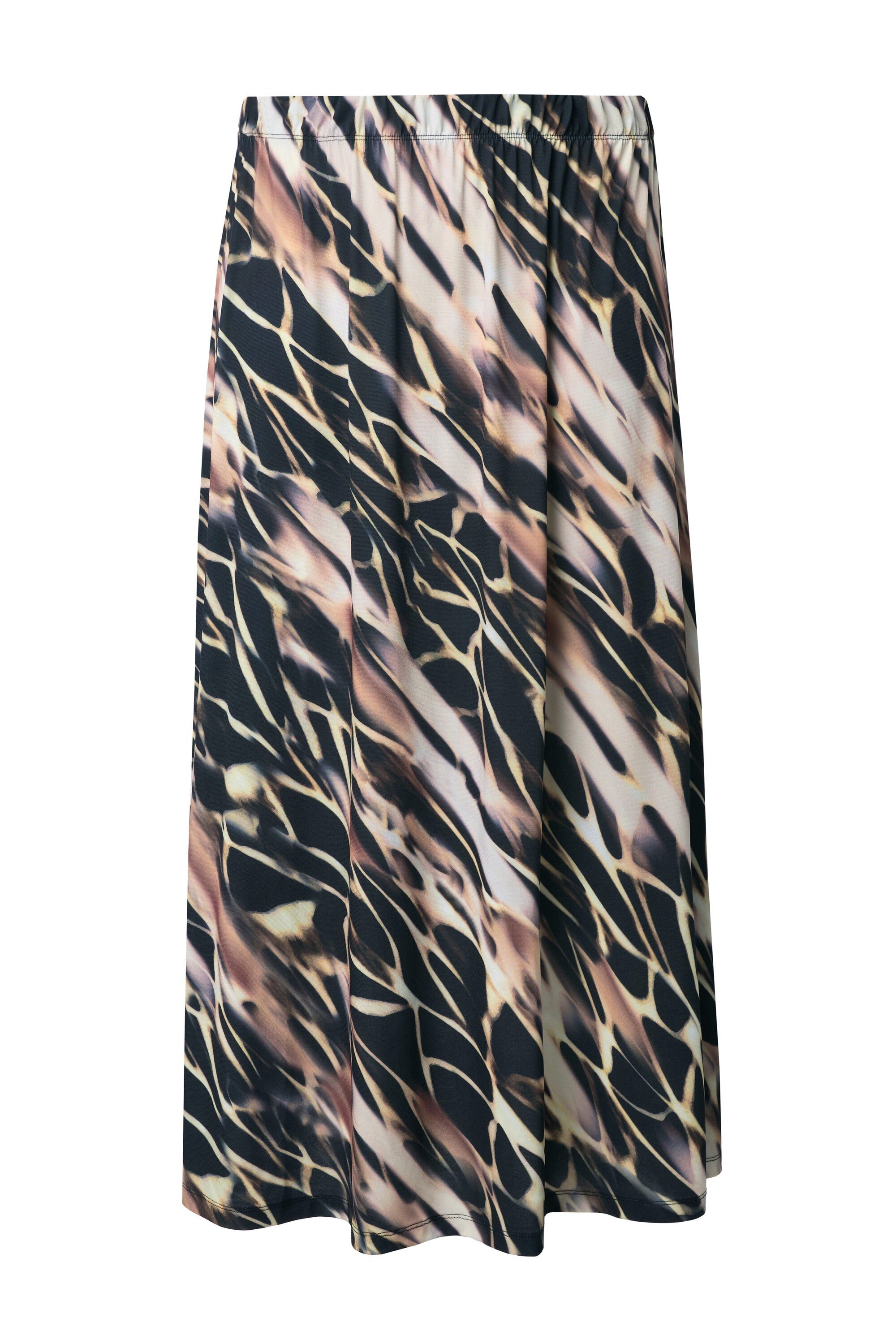 Ulla Popken Maxirock Maxirock Animalmuster A-Linie Elastikbund günstig online kaufen