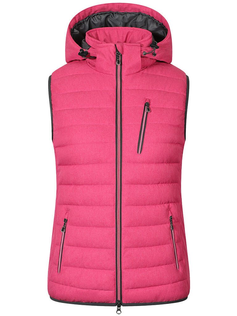 Blue Wave Steppweste Nathalie Damen Weste Nathalie gesteppt mit abnehmbarer Kapuze in Melange-Optik