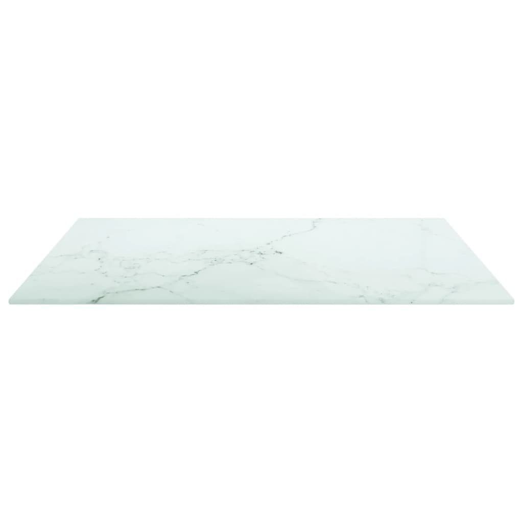 furnicato Tischplatte mm Weiß cm in 60x60 Marmoroptik Hartglas St) (1 6