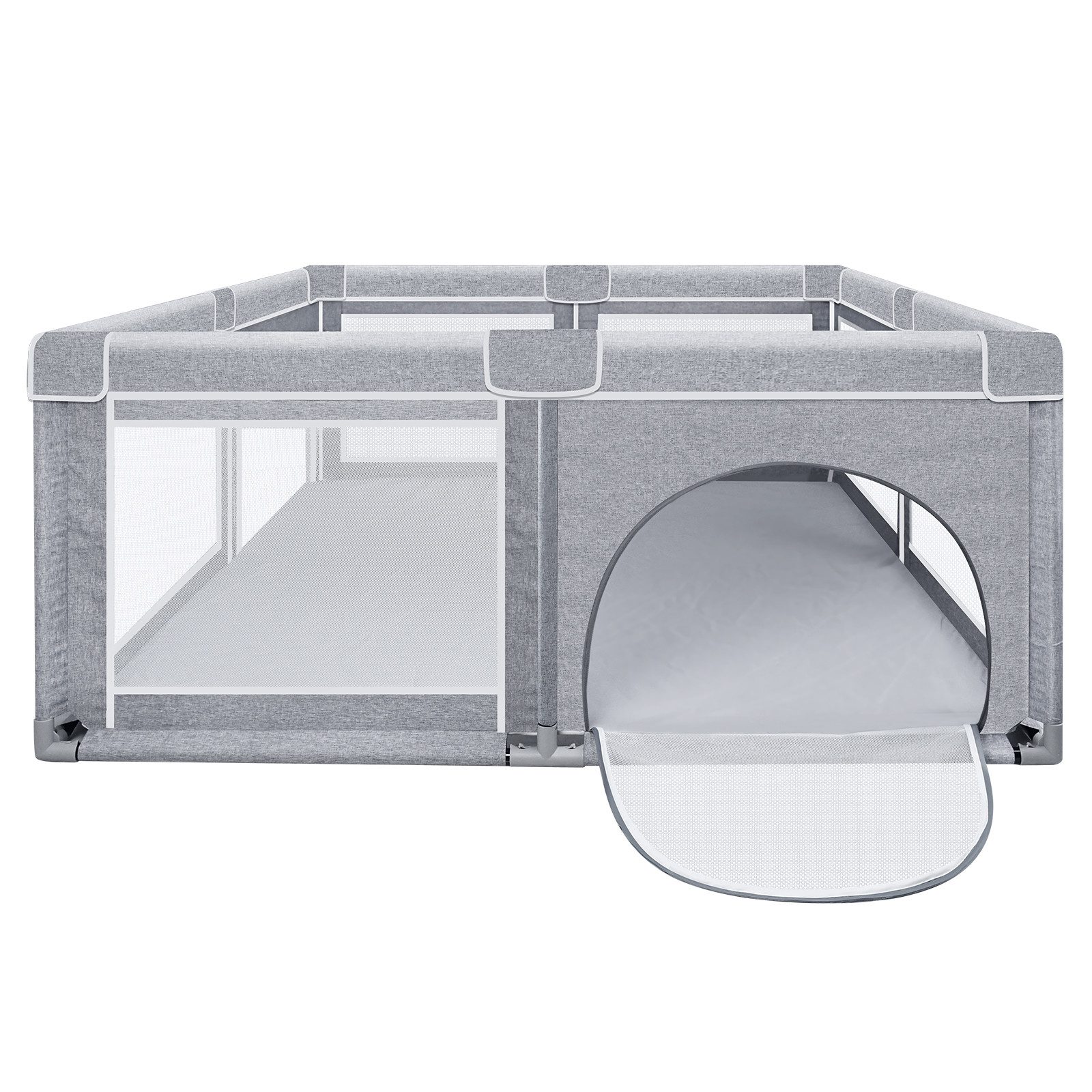 AUFUN Laufstall Faltbar Baby Laufstall Laufgitter mit Netz und Reißverschluss, 3 Größen