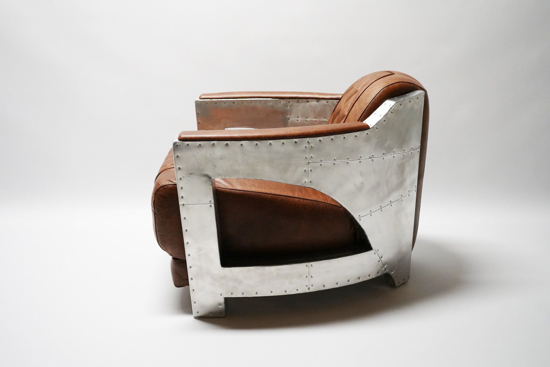 moebelfaktor Sessel Neo (1-St., 1), Aluminium und Vintage-Leder, Retro Look
