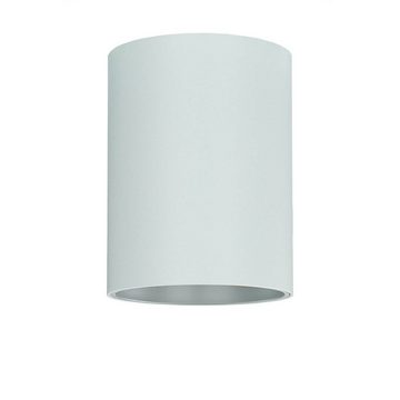 Licht-Erlebnisse Deckenleuchte EYE, ohne Leuchtmittel, Deckenlampe in Weiß Silber Metall H:11,5cm GU10 Schlafzimmer