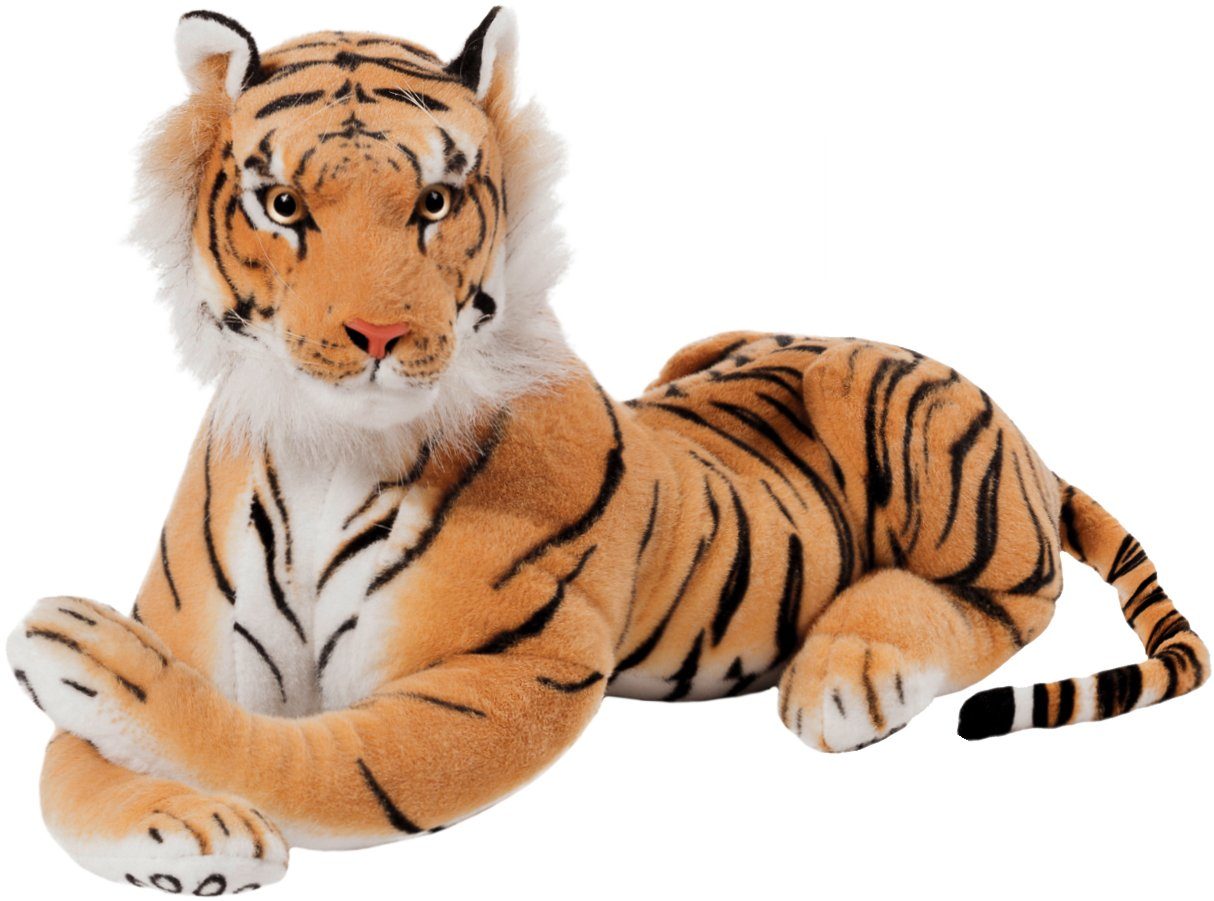 BRUBAKER Kuscheltier Liegender Tiger 45 cm lebensecht (1-St., König des Dschungels), Stofftier Plüschtier