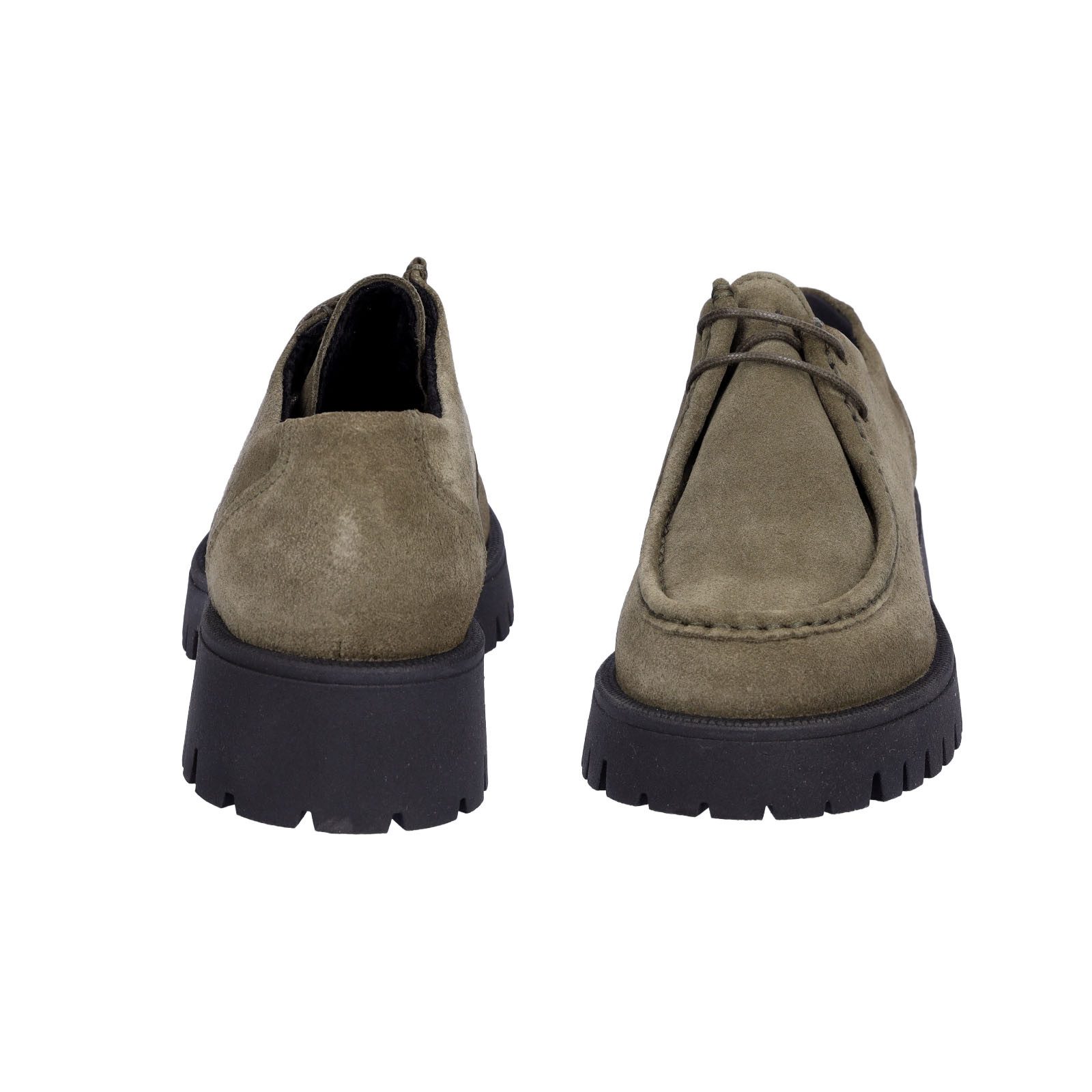 MIDS MINKA Damen Schnürschuh oliv aus Veloursleder mit Mokassin-Naht & griffiger Profilsohle – Bild 3 von 5