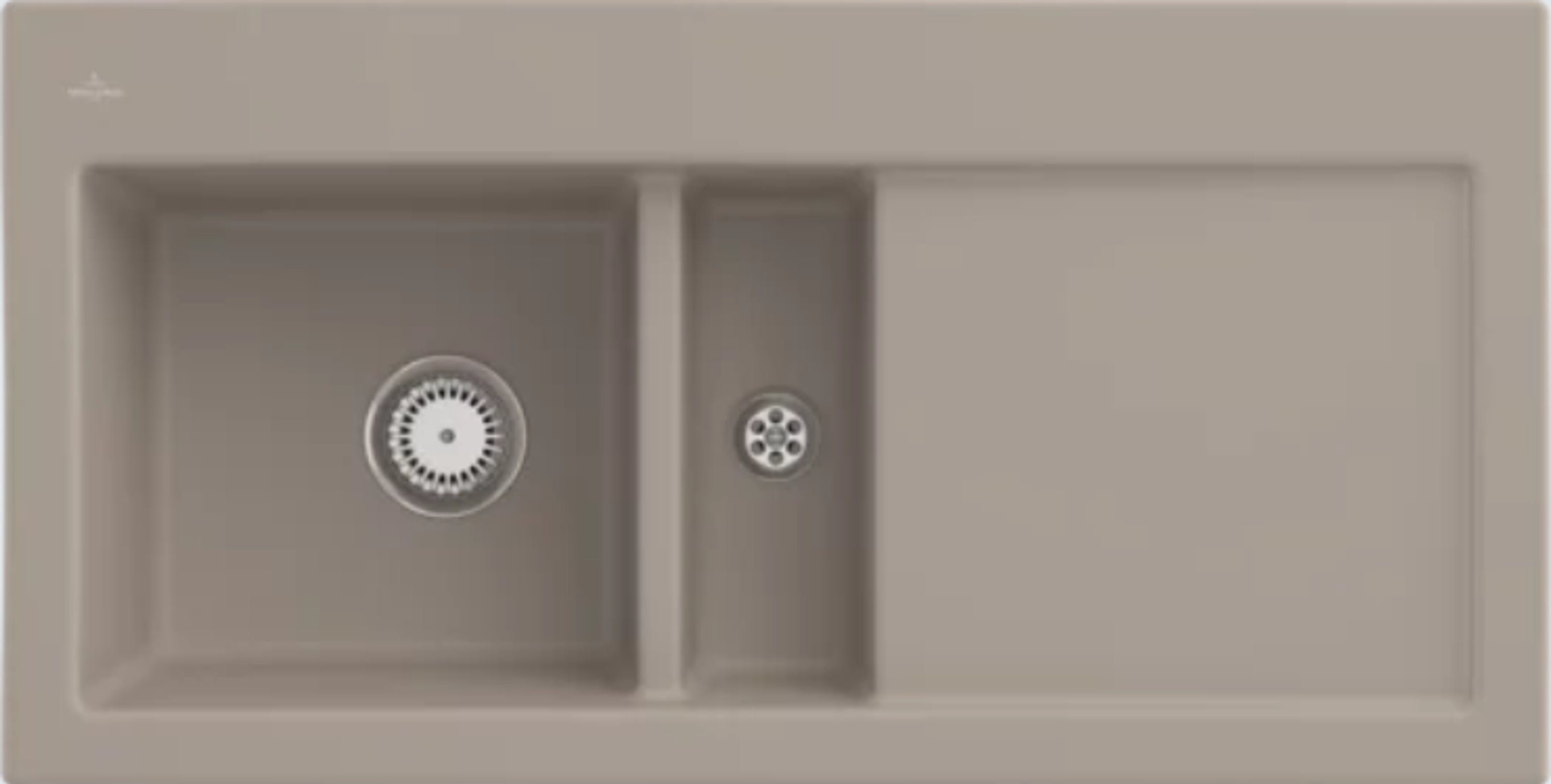 Villeroy & Boch Küchenspüle 6770 01 AM, Rechteckig, 100/22 cm, Geschmacksmuster geschützt, Becken links und rechts möglich
