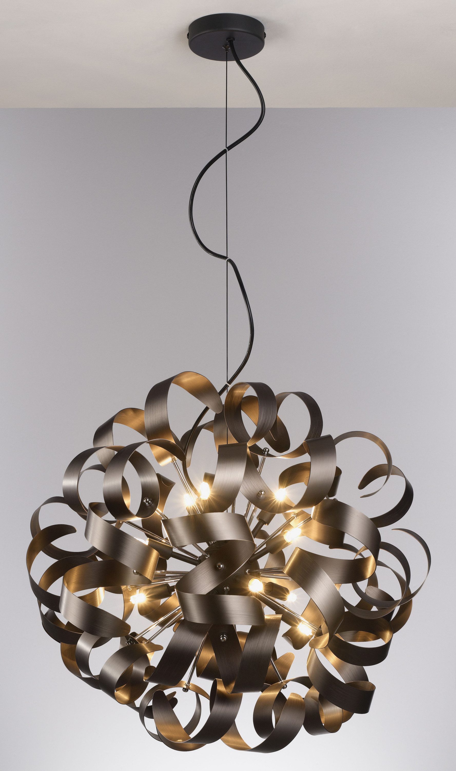 casa NOVA Pendelleuchte casa NOVA Pendelleuchte CURLY IV DH 60x180 cm braun Hängelampe