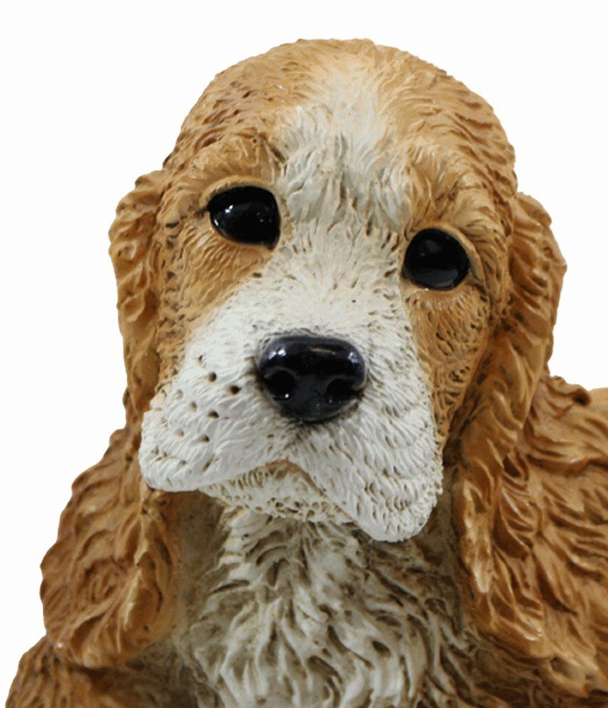 H Castagna Resin Hund aus Spaniel Welpe Cocker Tierfigur Hundefigur Castagna cm 16 Kollektion liegend Dekofigur