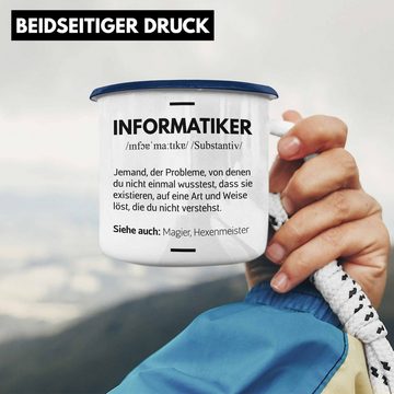 Trendation Thermotasse Trendation - Informatiker Emaille Tasse Geschenk Programmierer Gadget Lustig Geschenkidee Männer Zubehör Informatiklehrer IT