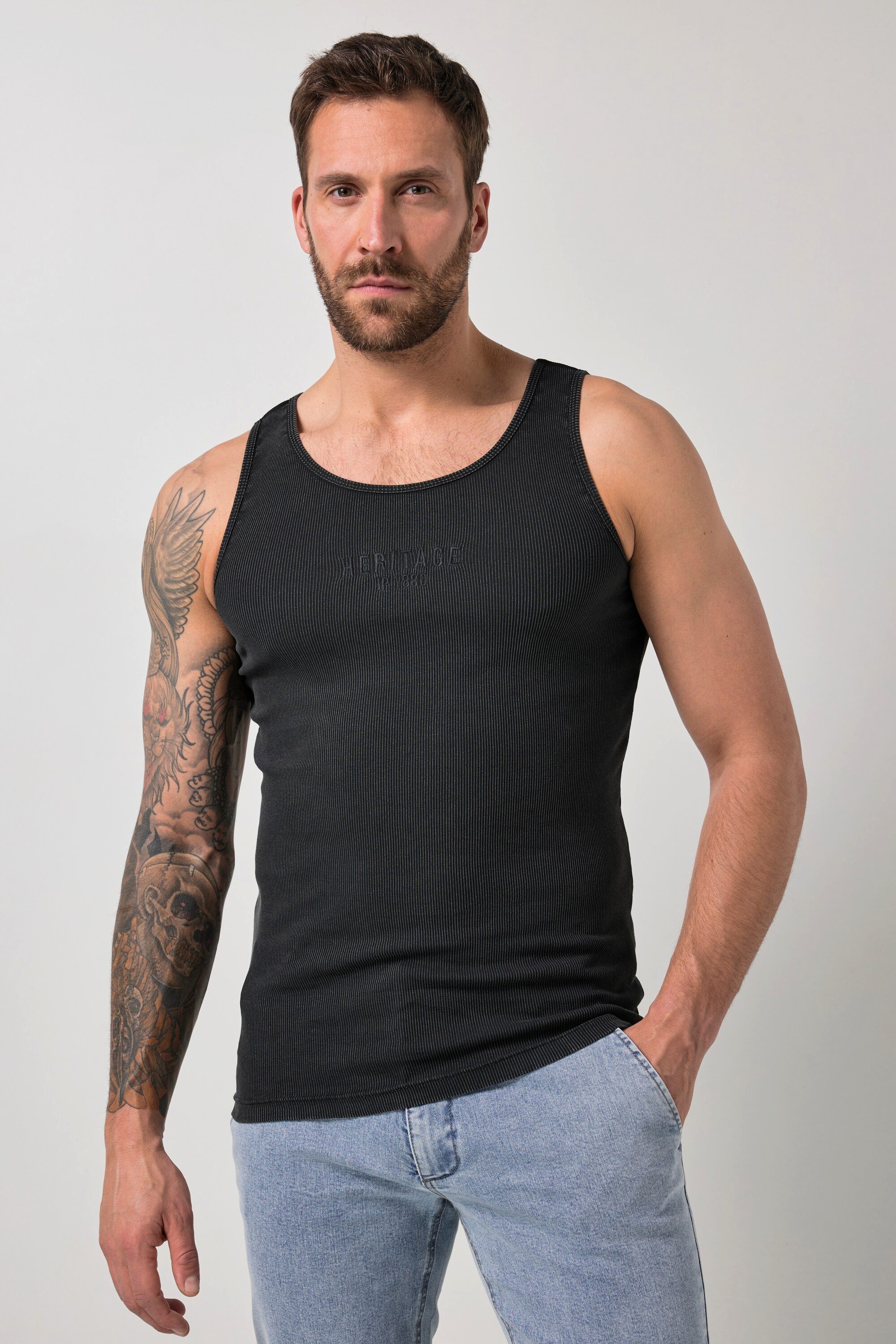 T-Shirt Tanktop Rippjersey Brustprint Vintage bis 8 XL