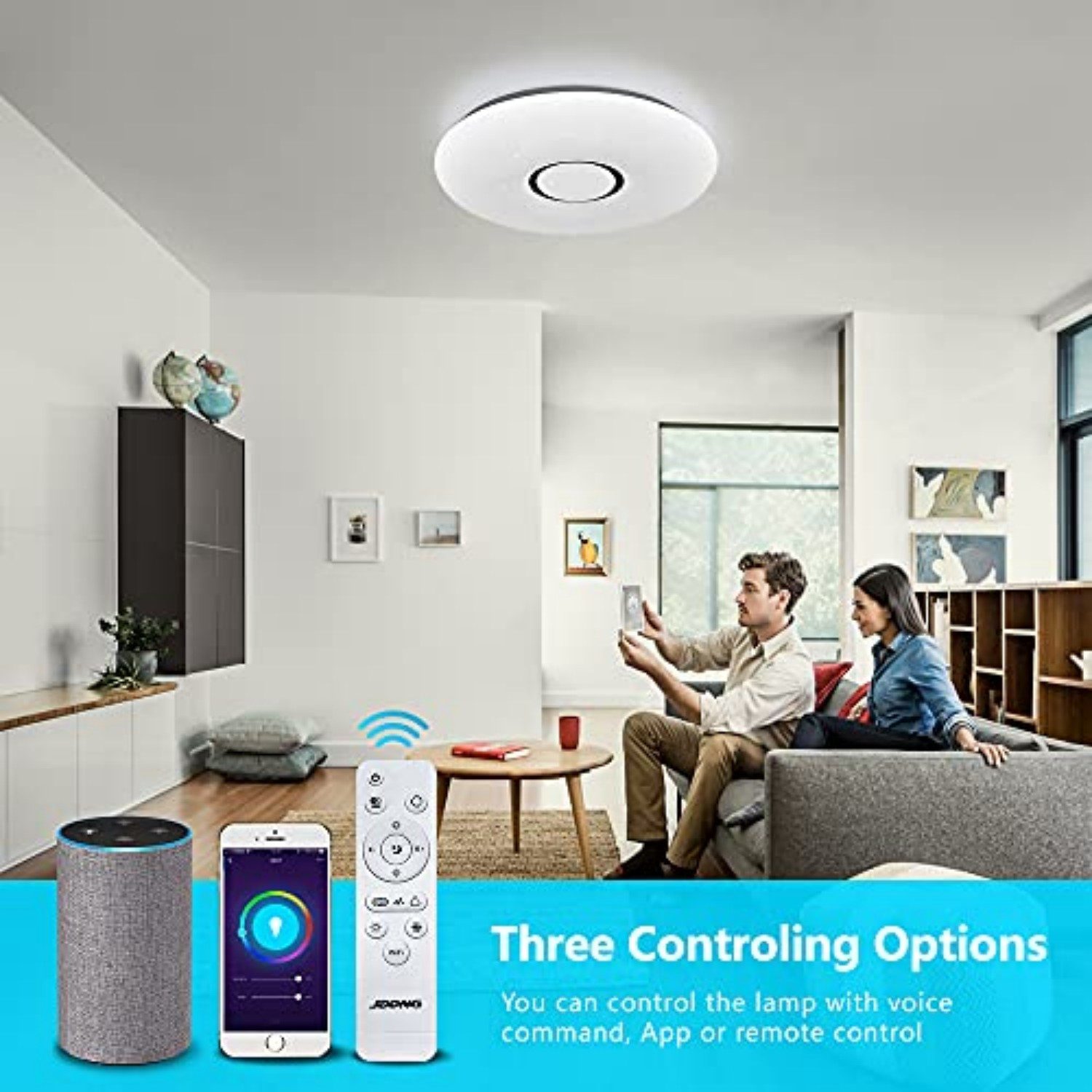 JDONG Deckenleuchte LED 40CM/50CM, RGB Deckenleuchte Rund 3000K-6500K, Led günstig online kaufen