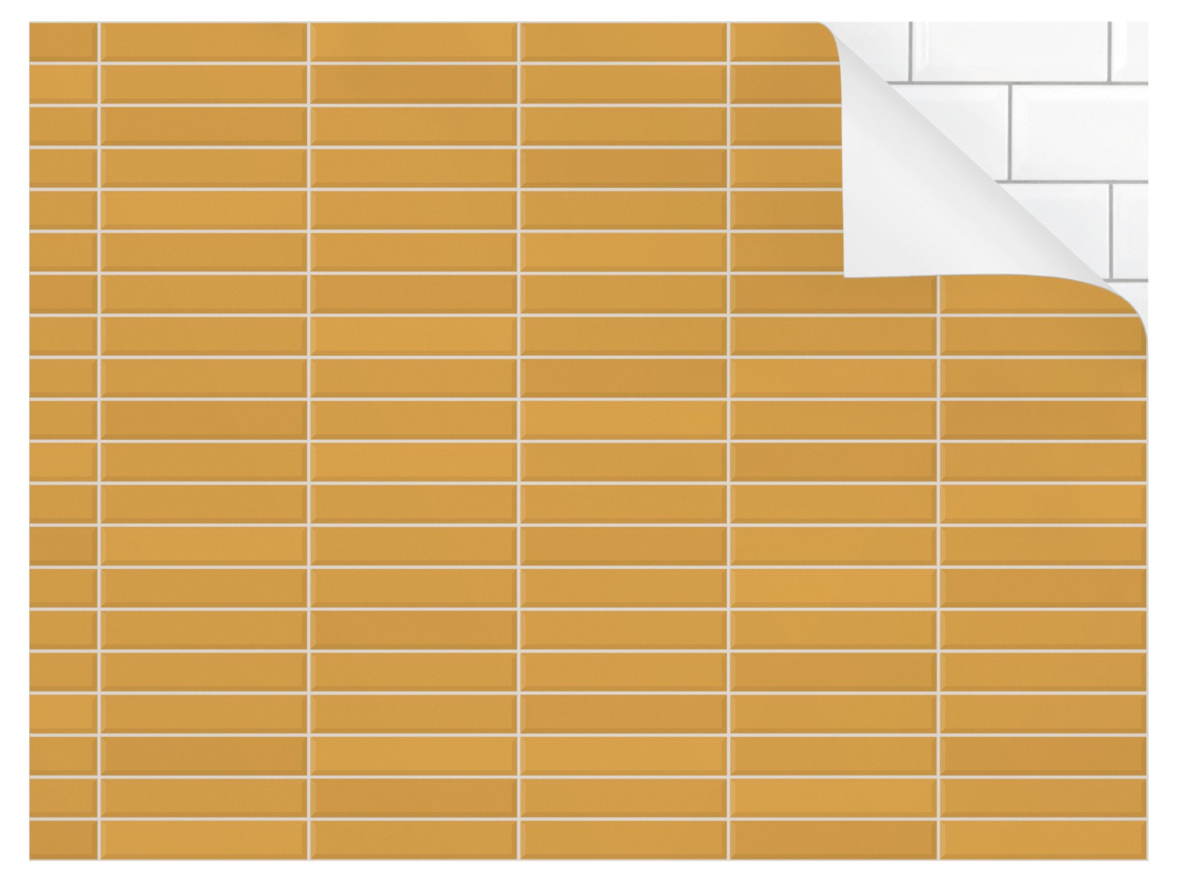 Bilderdepot24 Küchenrückwand selbstklebend orange mit Motiv Unifarben, (1-tlg., Nischenrückwand - für Fliesenspiegel ohne Bohren - glänzend), Nischenrückwand Fliesenoptik fugenlos Wandpaneel Küche Herd