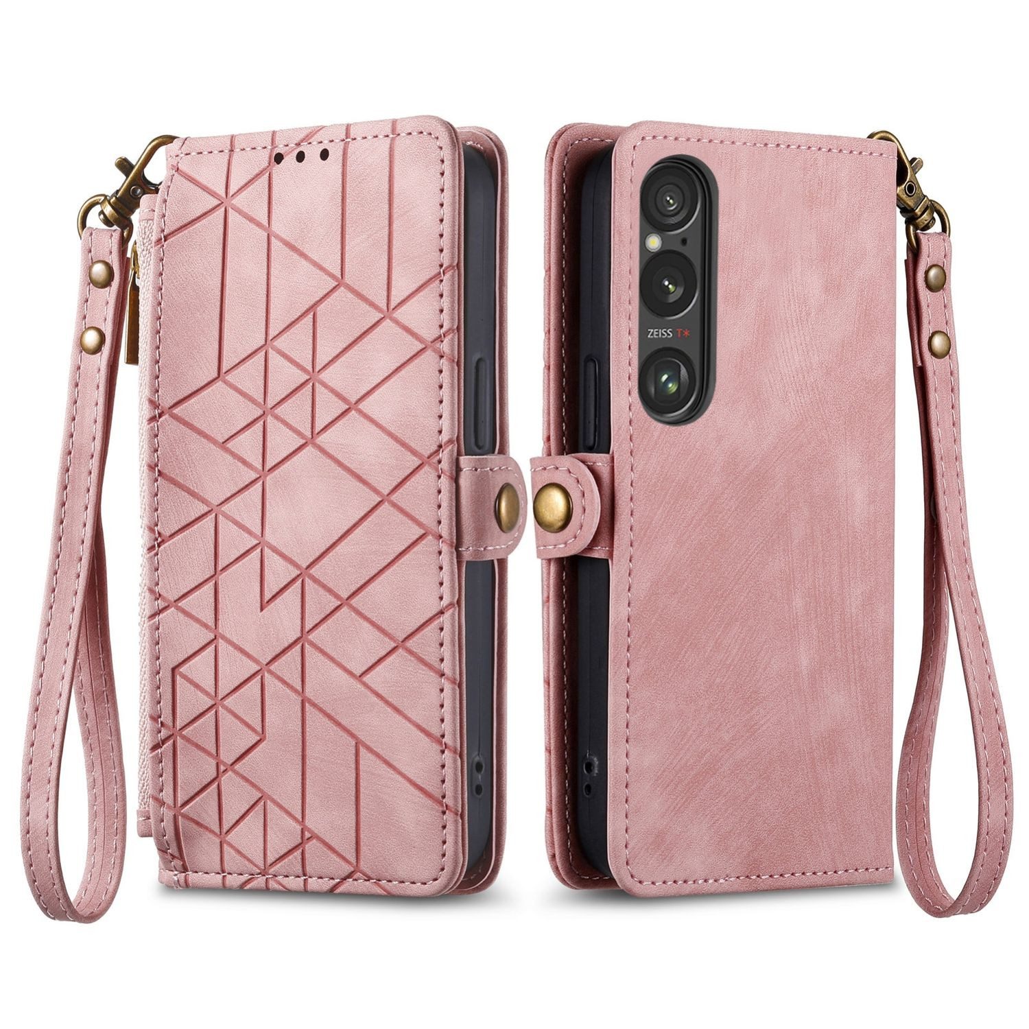 Wigento Handyhülle Für Sony Xperia 10 VI 6. Gen Kunst Leder Book Tasche Schutz Hülle Case