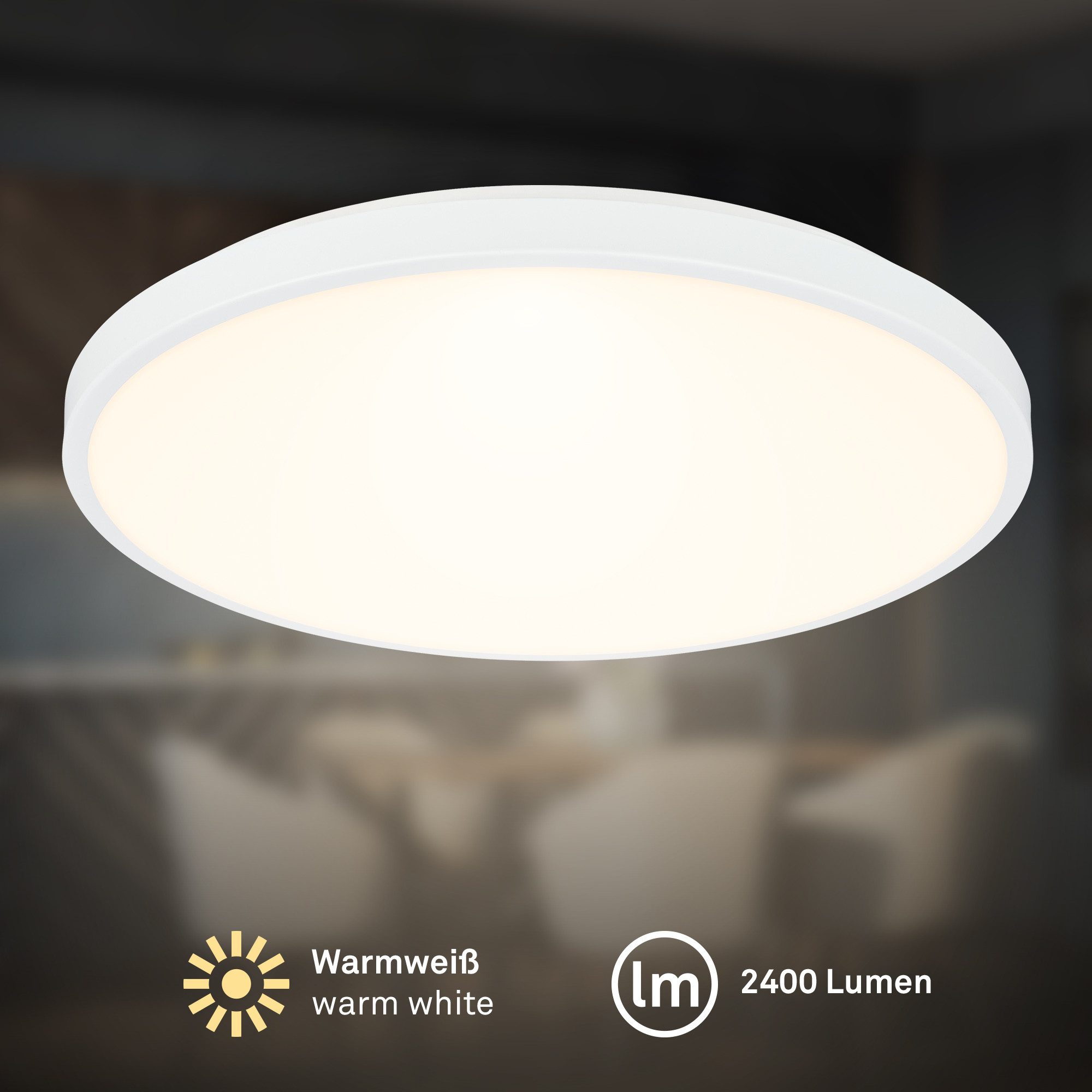 Briloner Leuchten Deckenleuchte FLAME Deckenlampe Aufbauleuchte, Standard (ON/OFF), LED fest integriert