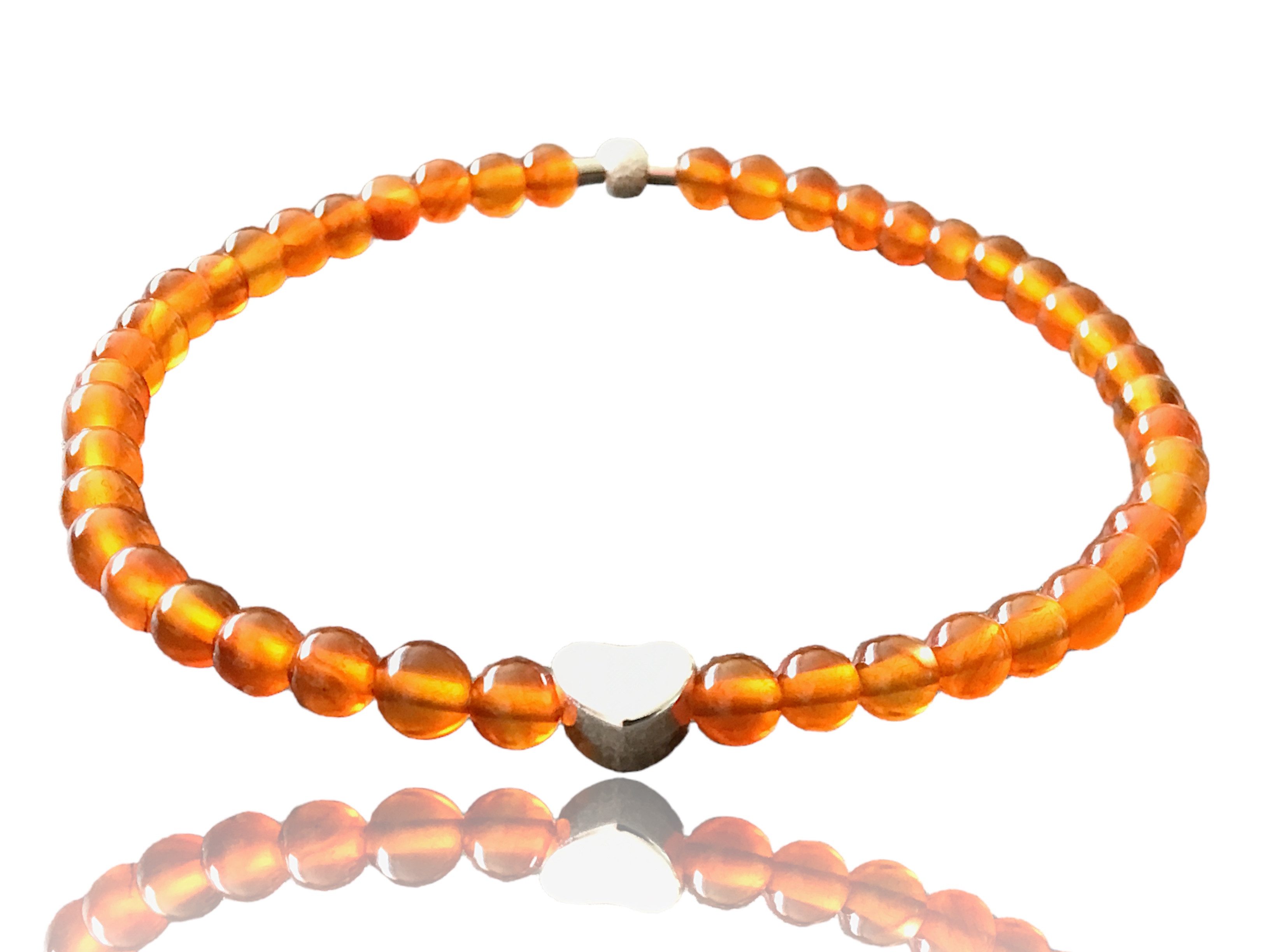 Steinfixx® Perlenarmband Carneol Armband mit 925 Silberperle und versilbert günstig online kaufen