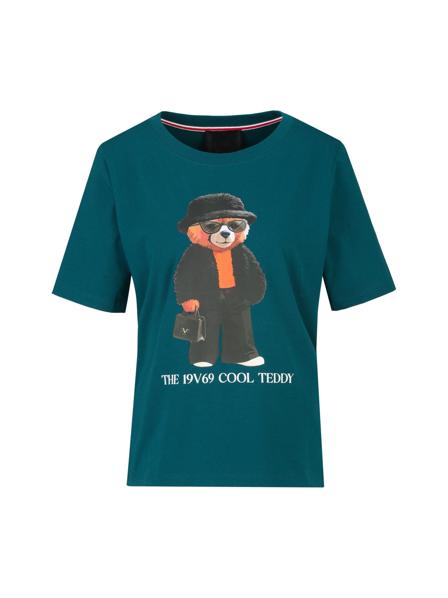 19V69 ITALIA T-Shirt Bellara Cool Teddy Damen Baumwollmix, Oversize mit Rundhals