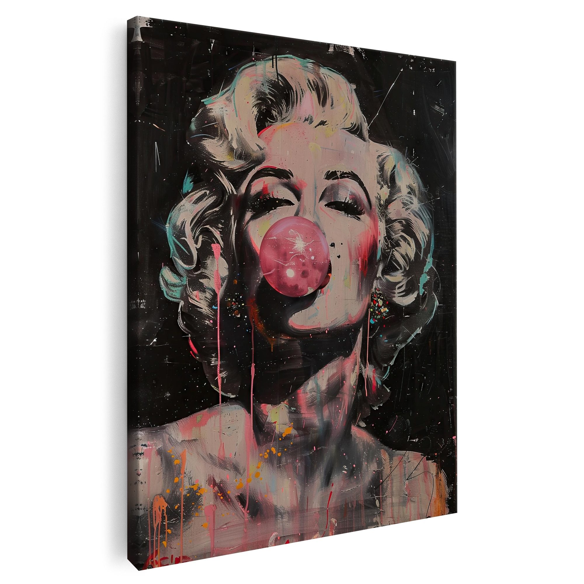 Artmazing Leinwandbild Bubblicious Marilyn Black, Bubblicious Marilyn Black, gesp. auf FSC Echtholz-Keilrahmen, in versch. Größen