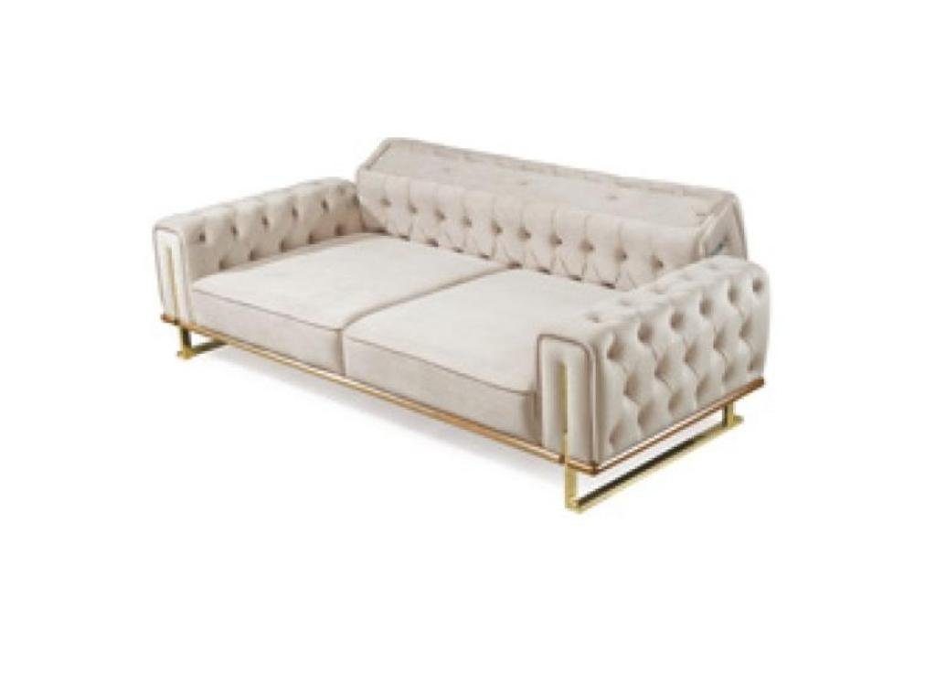 JVmoebel Sofa in Made Europe Sofa Couchen Chesterfiled Sitzer Luxus 3 Stil, Beiges Wohnzimmer