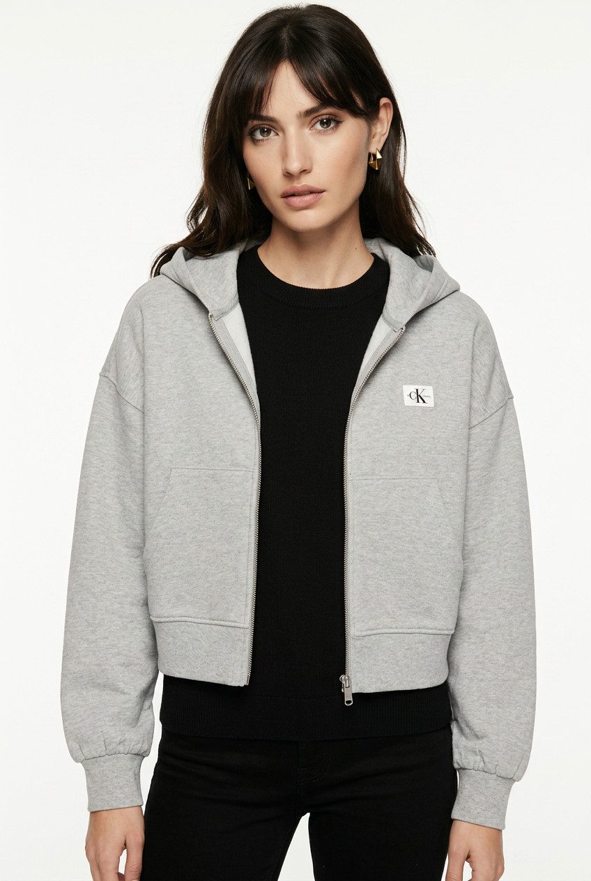 Calvin Klein Jeans Sweatjacke Oversized Fit, mit Kapuze, reine Baumwolle