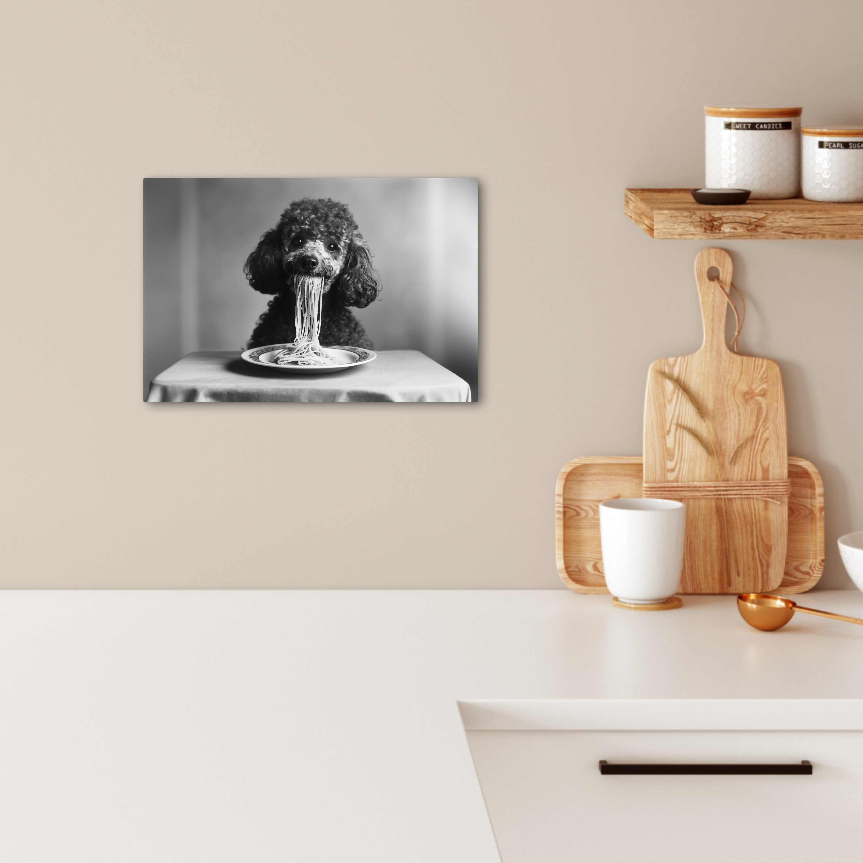 OneMillionCanvasses® Leinwandbild Pudel - Hund - Schwarz - Weiß - Niedlich günstig online kaufen